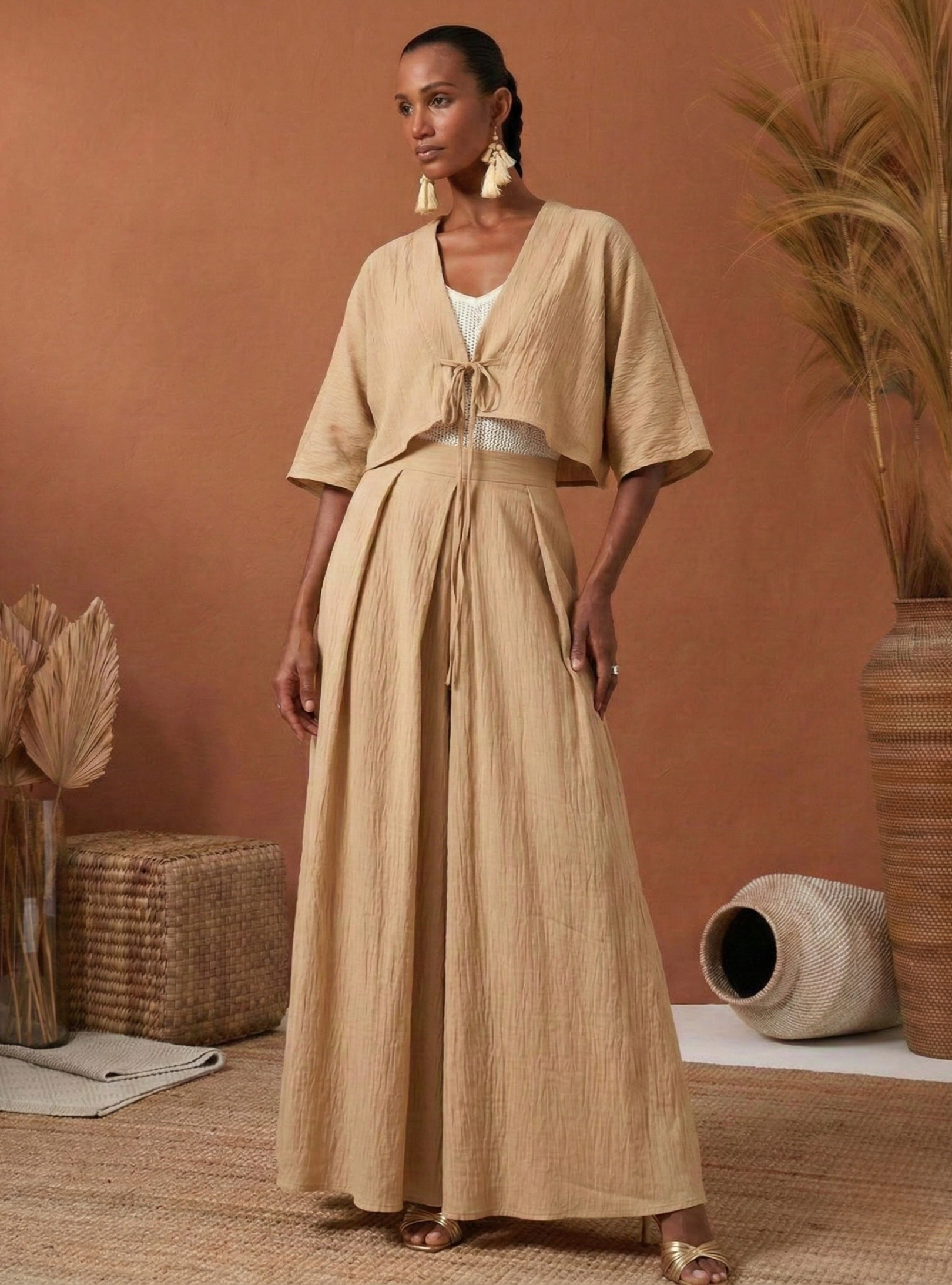 linen dress and jacket set Style meets everyday comfort Our beautiful linen dress & matching jacket set is the perfect lightweight look for any season! Available in assorted colors and easy to dress up or down