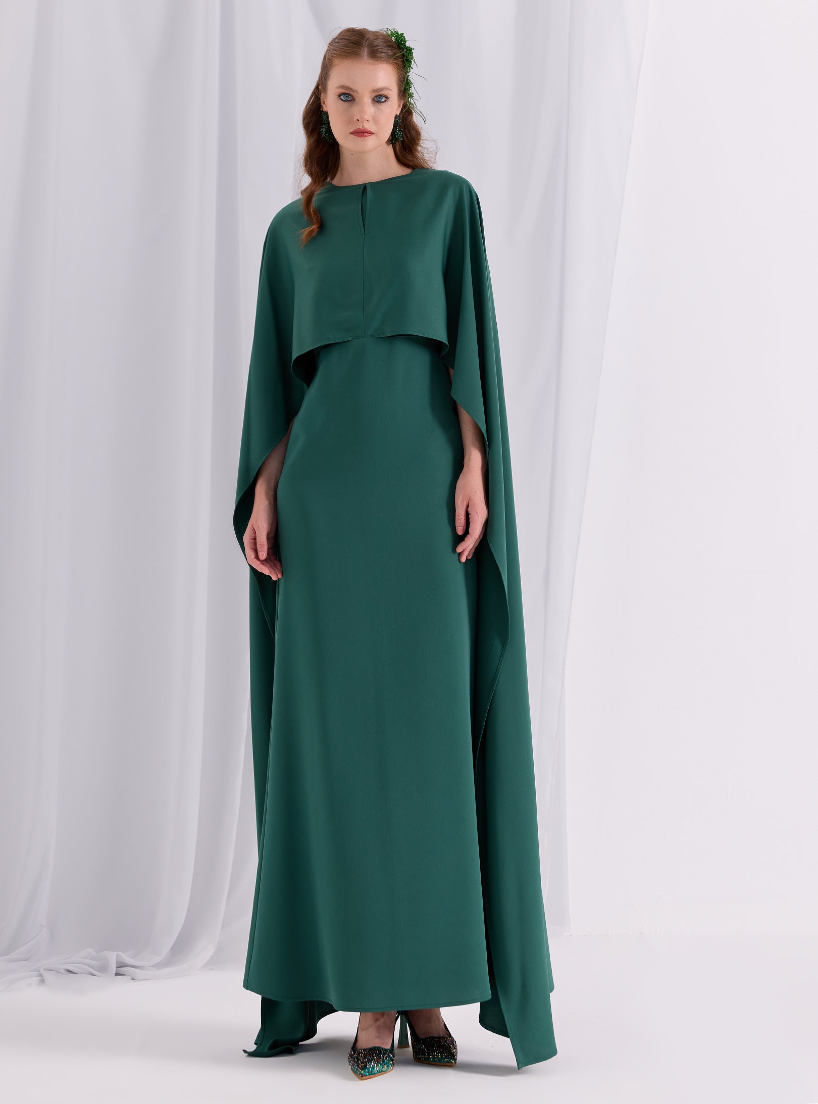 Emerald Evenin out Cape Dress Store WF Emerald Evenin out Cape Dress Store WF