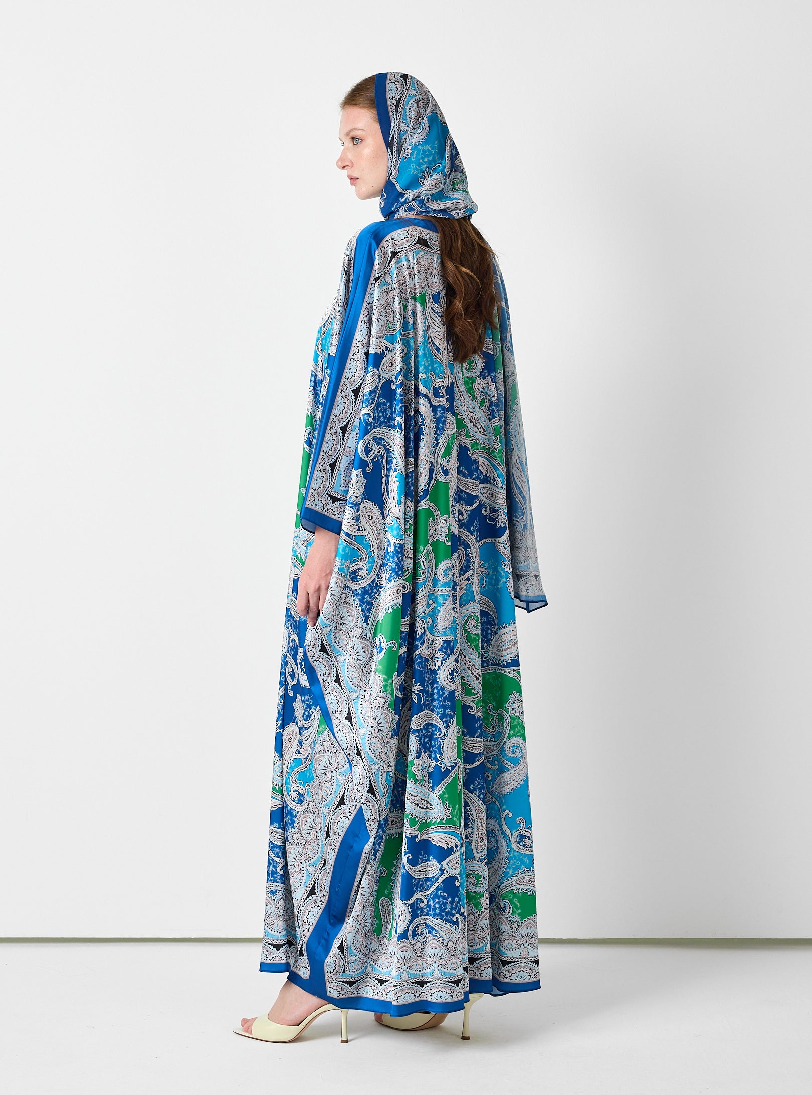 Multi Colour Printed Kaftan with Scarf Set - Store WF