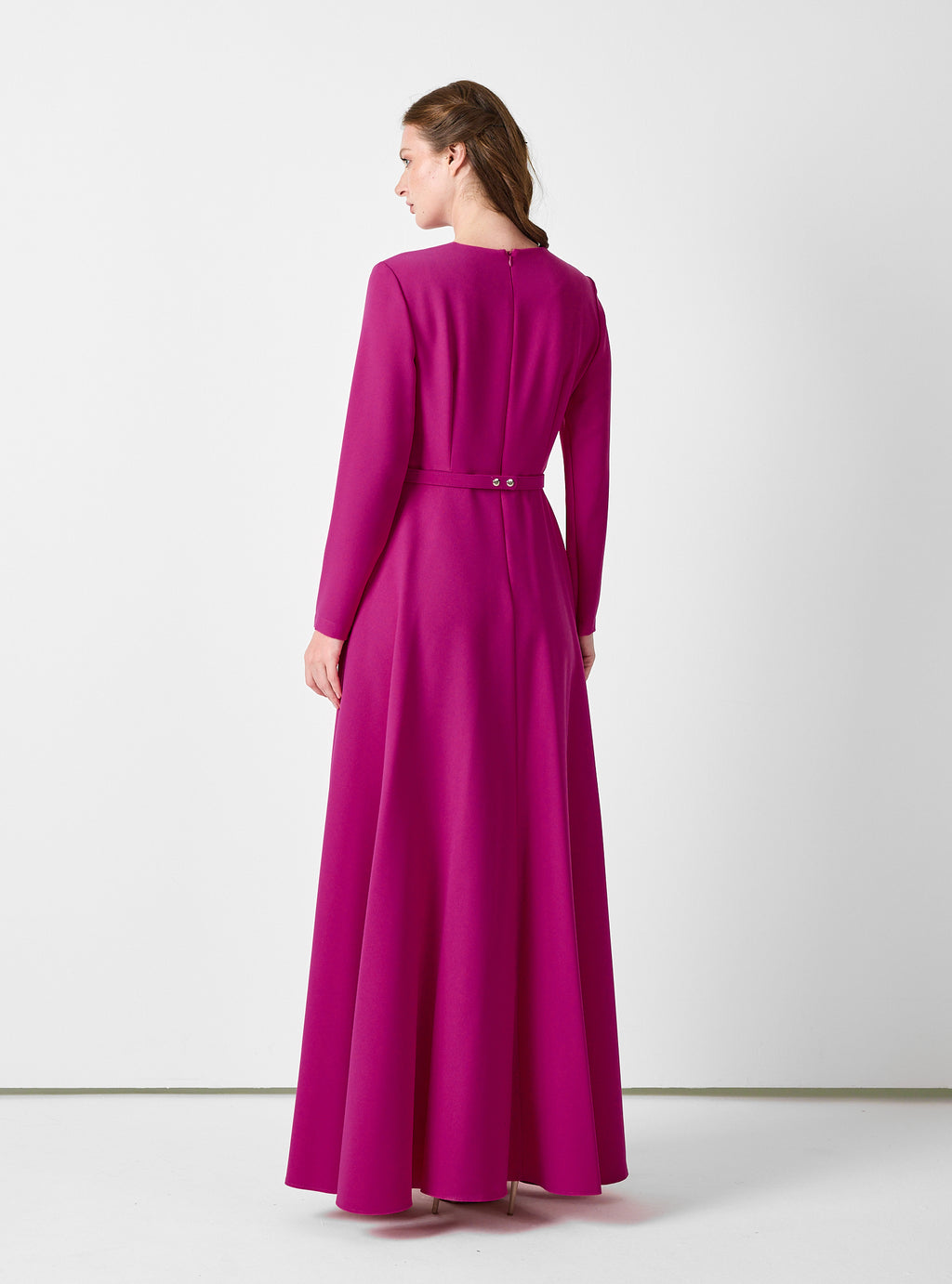 Fuchsia Maxi Dress with Bow & Jewel Detail - Store WF