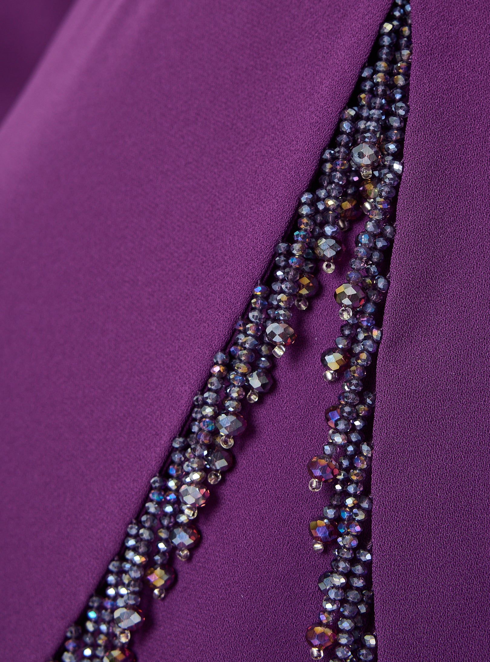 Purple Embellished Maxi Dress with Draped Overlay - Store WF