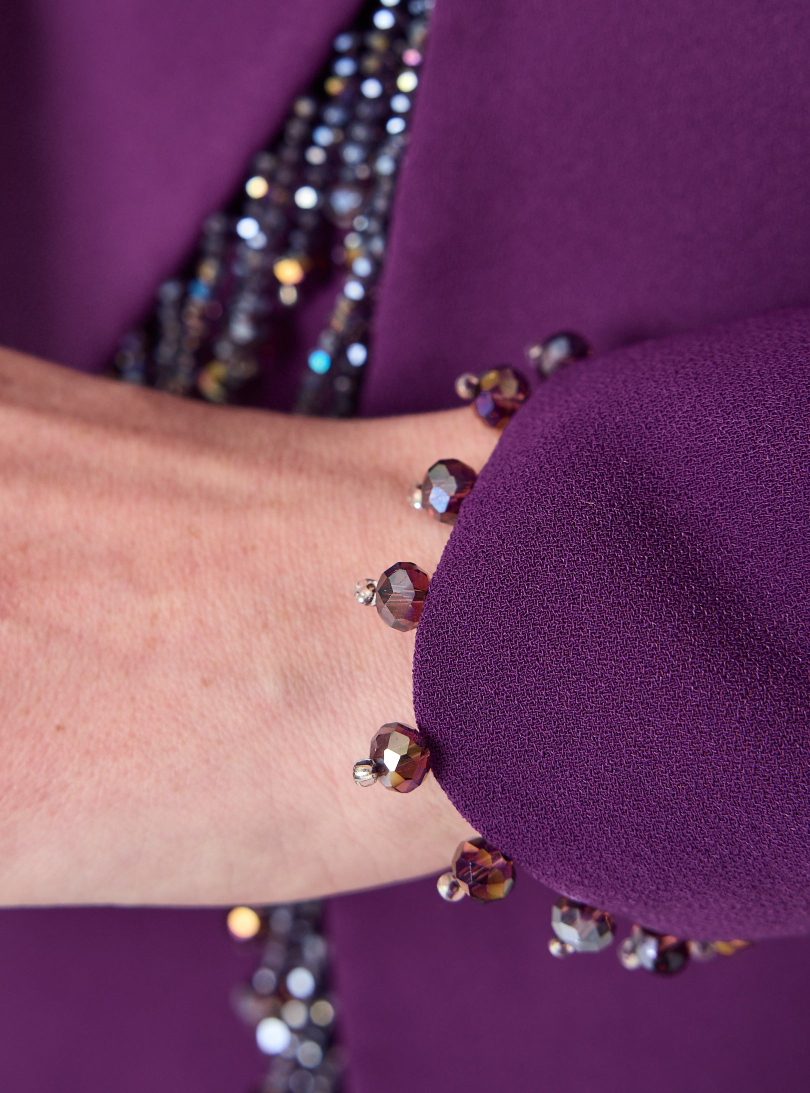 Purple Embellished Maxi Dress with Draped Overlay - Store WF