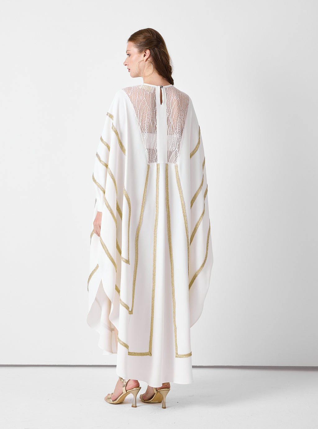 Royal Of White Kaftan with Golden Accents