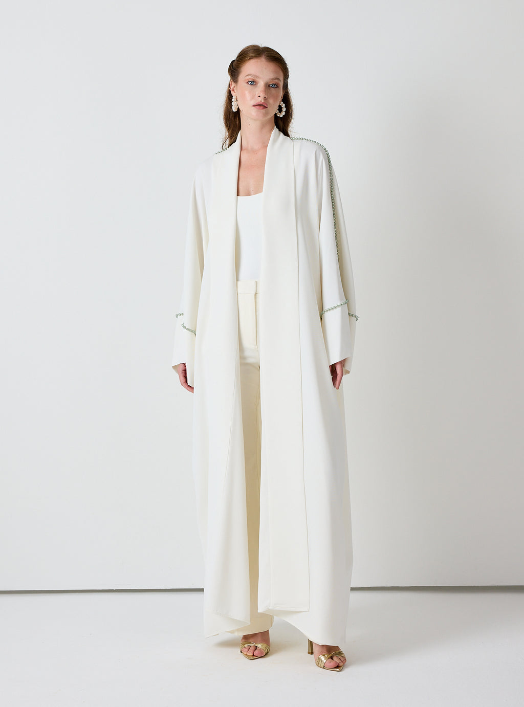 Off-White Mint Pearls Abaya