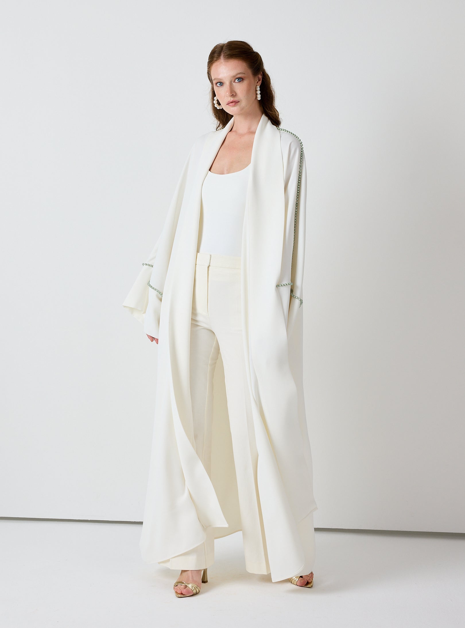Off-White Mint Pearls Abaya