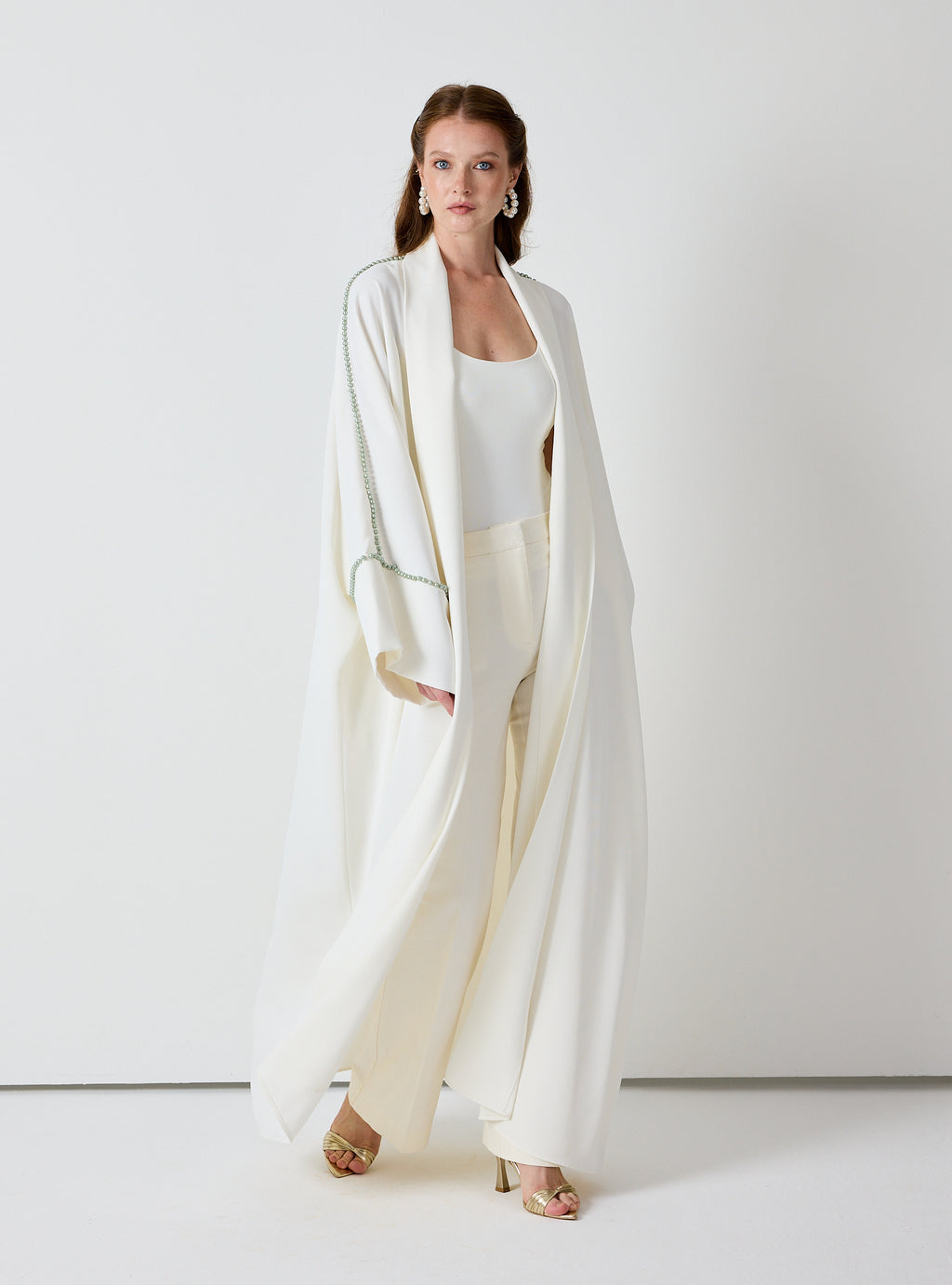 Off-White Mint Pearls Abaya