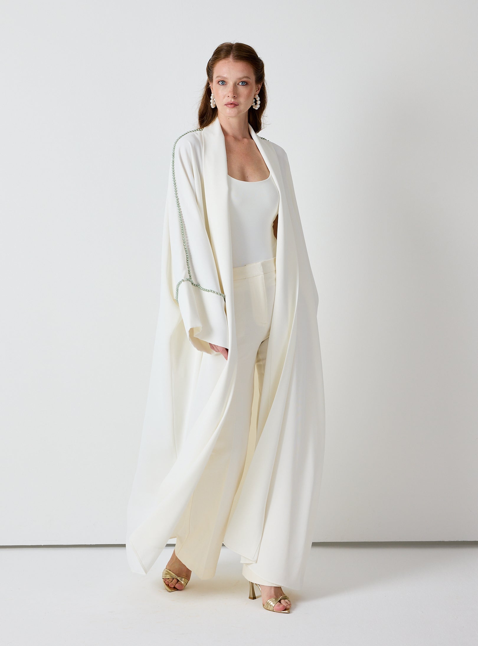 Off-White Mint Pearls Abaya