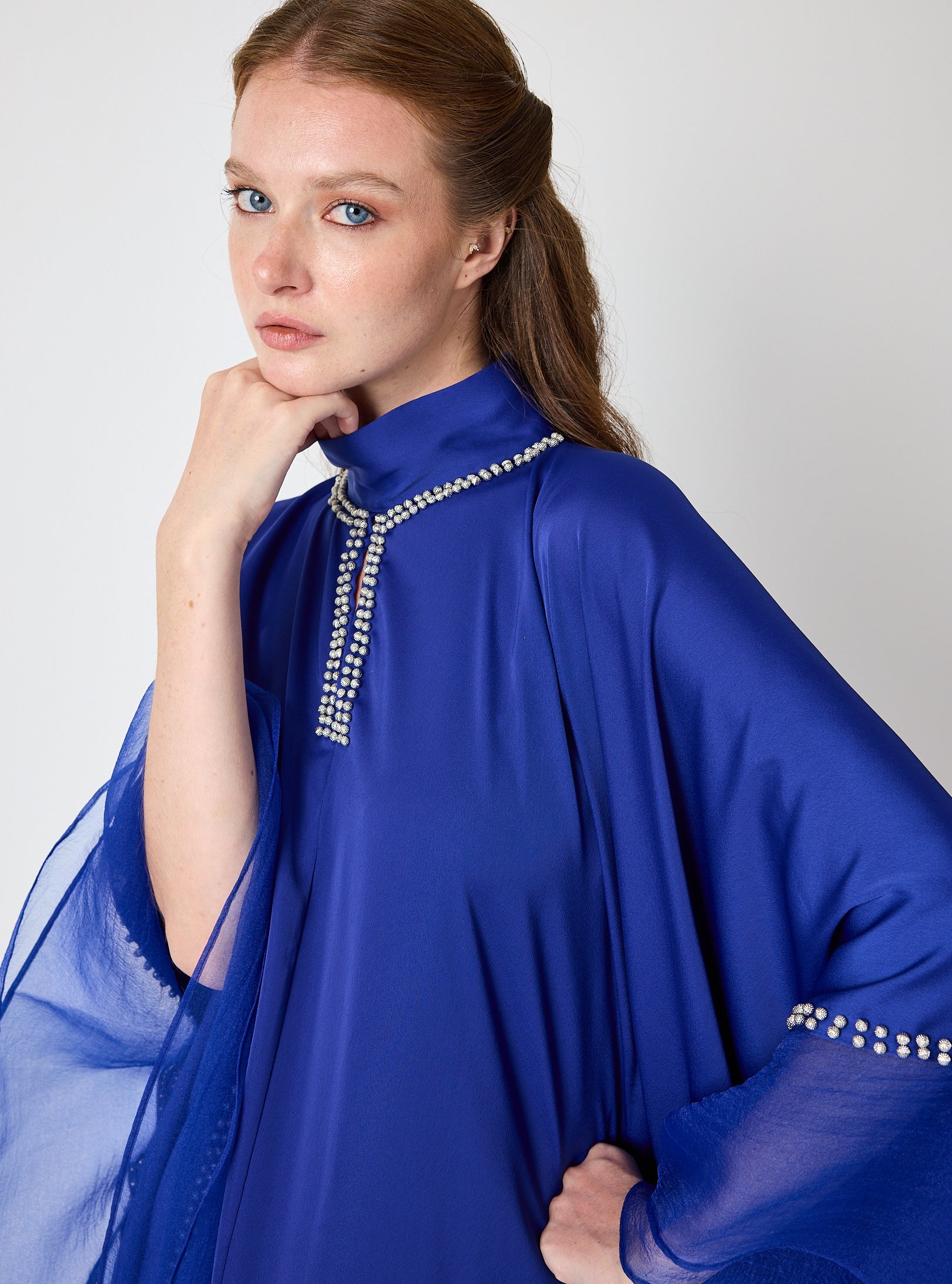 Royal Blue Embellished Kaftan