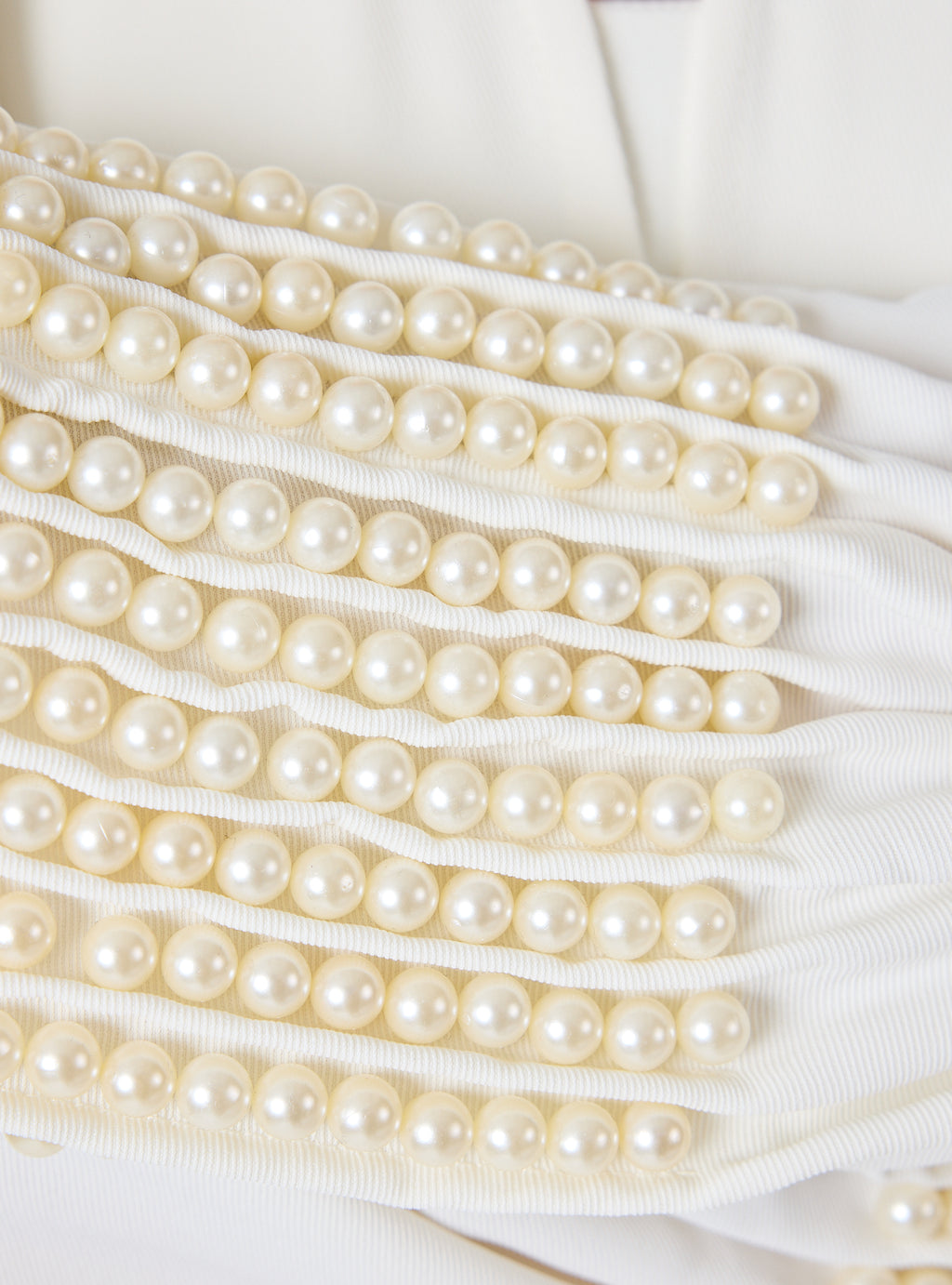 Off White Abaya with Pearl Embellishments