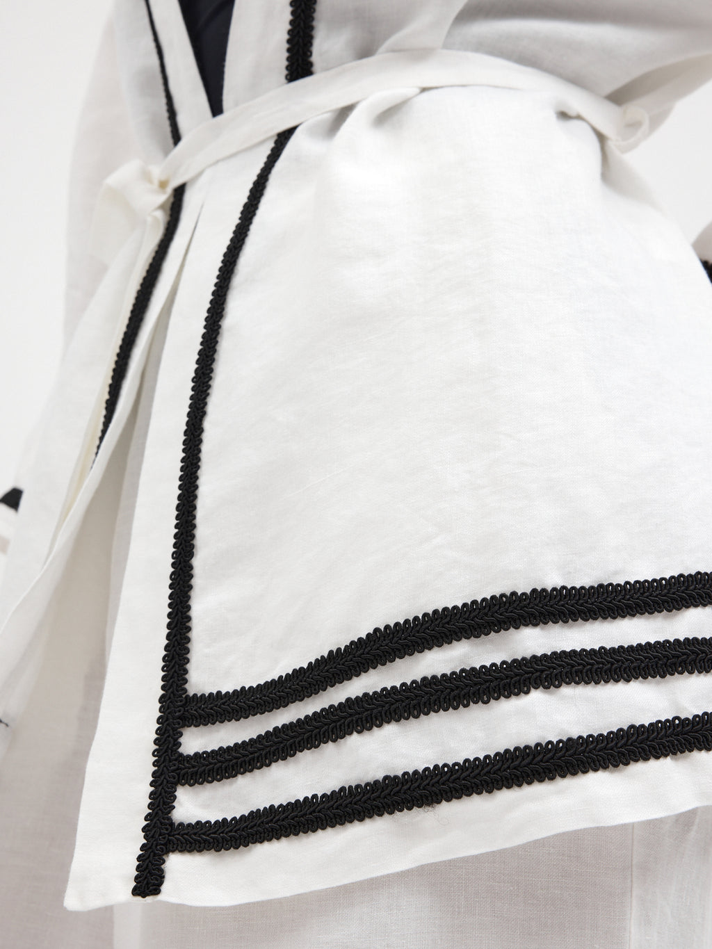 100% Washed Linen White Kimono & Trouser Set