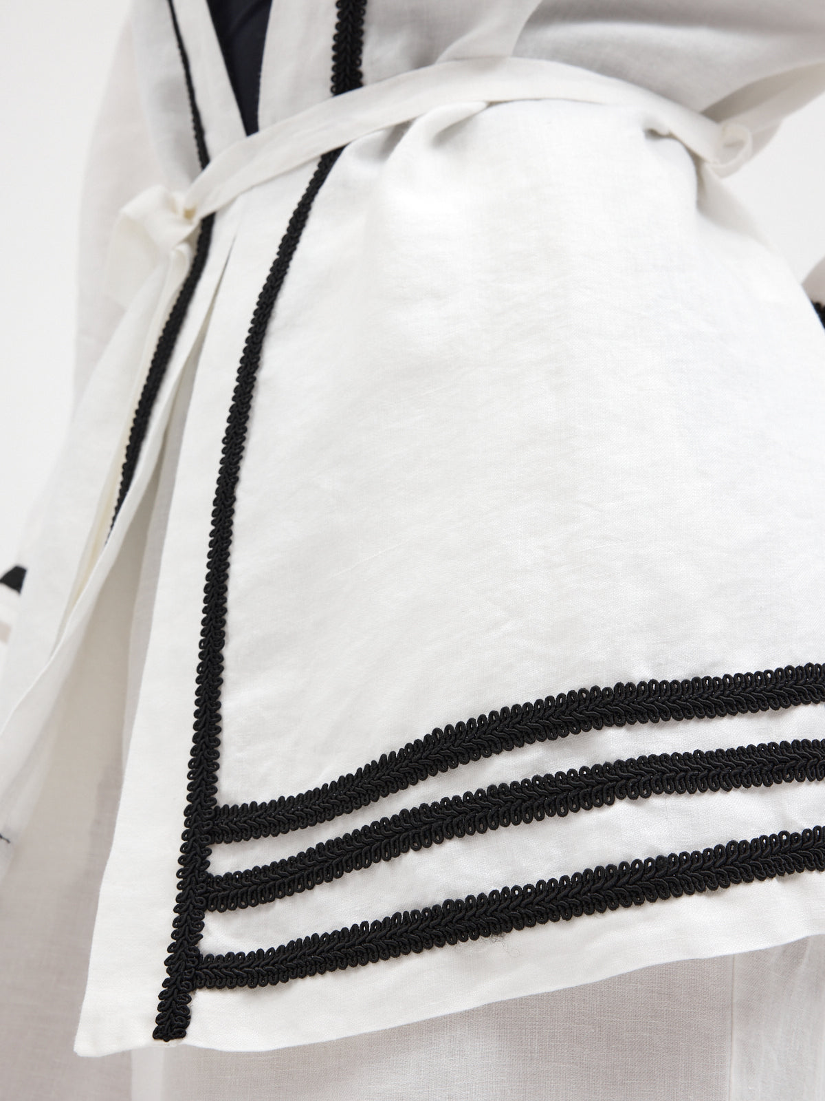100% Washed Linen White Kimono & Trouser Set