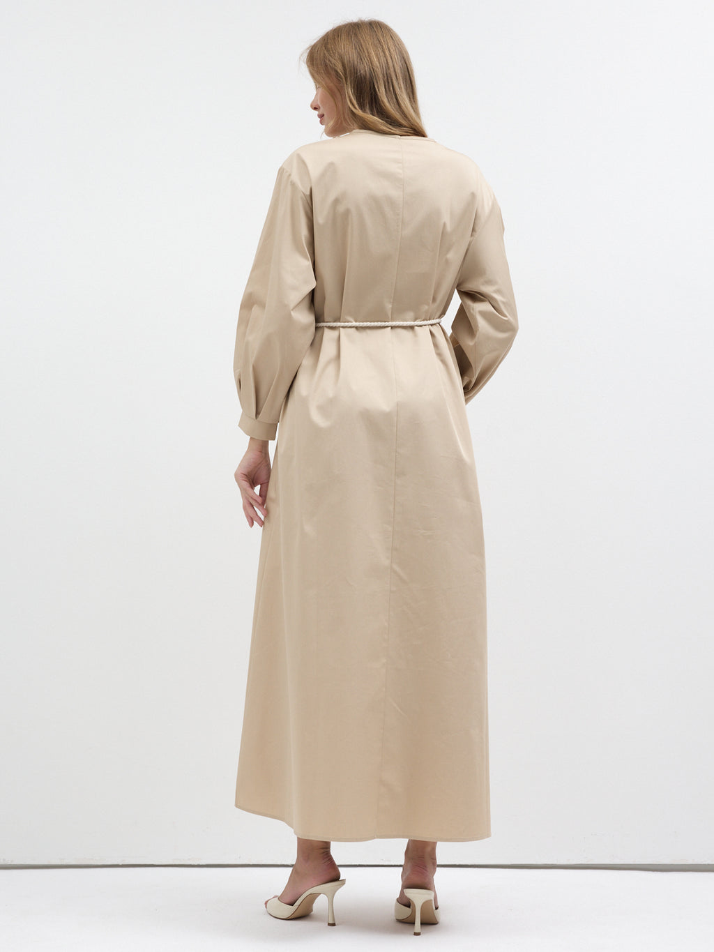 100% Cotton Poplin Dress with Embroidery Detailed