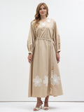 100% Cotton Poplin Dress with Embroidery Detailed