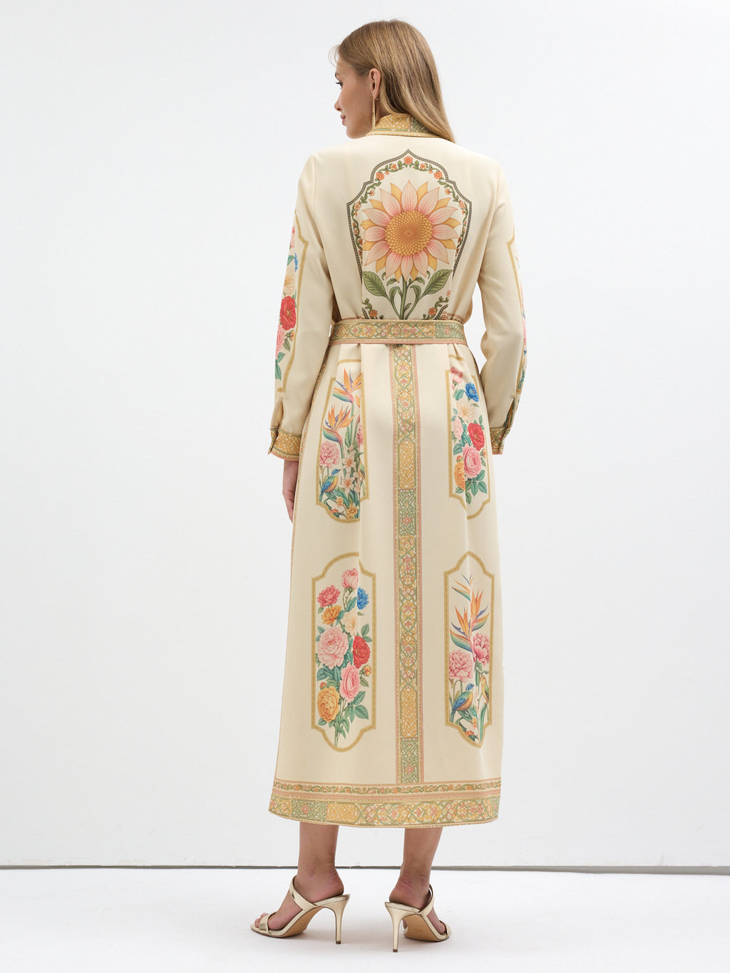Botanical Garden Printed Belted Maxi Dress