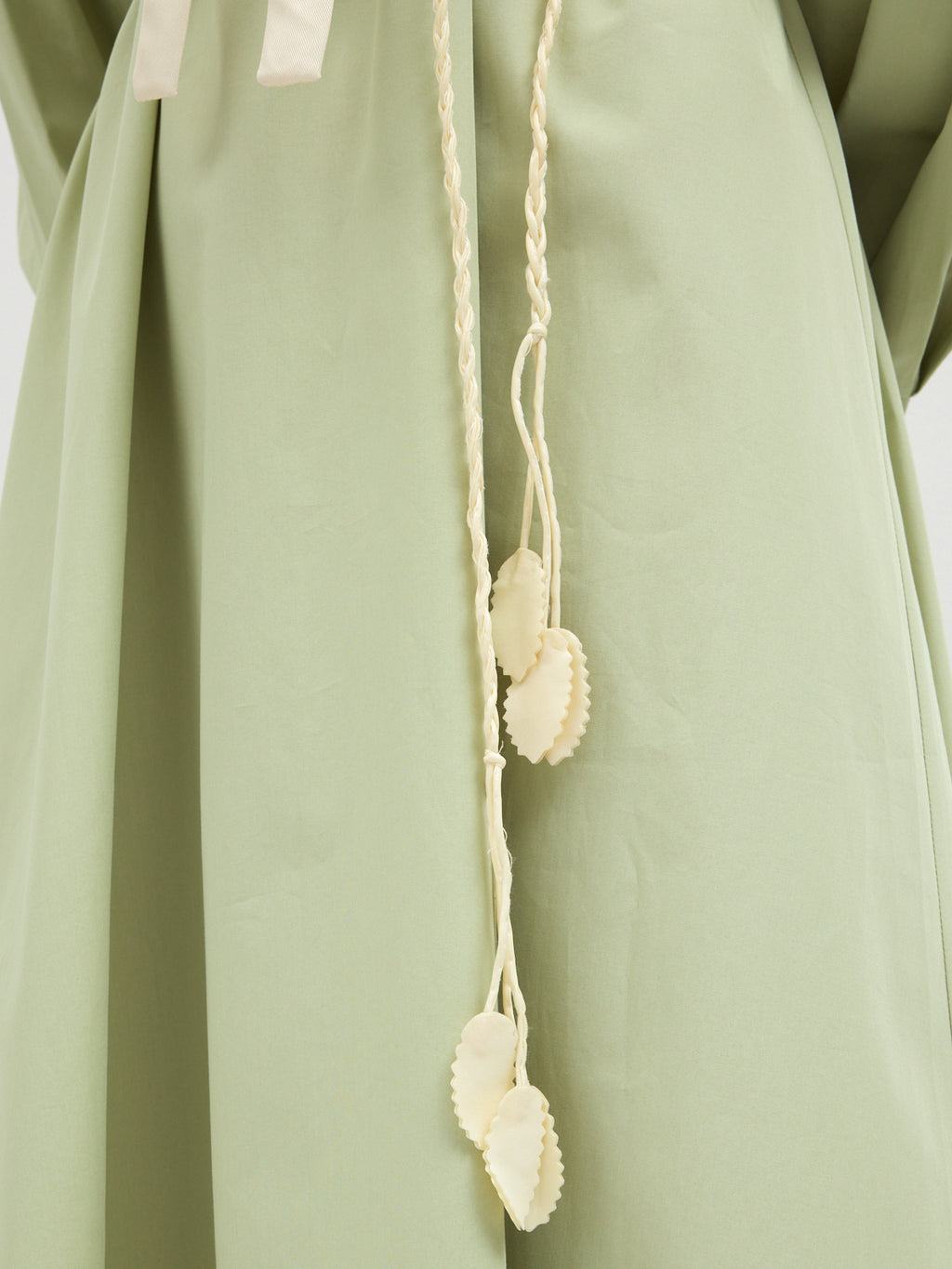 Detachable Printed Collar Belted Maxi Dress