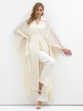 Ecru Shirt Kaftan Dress