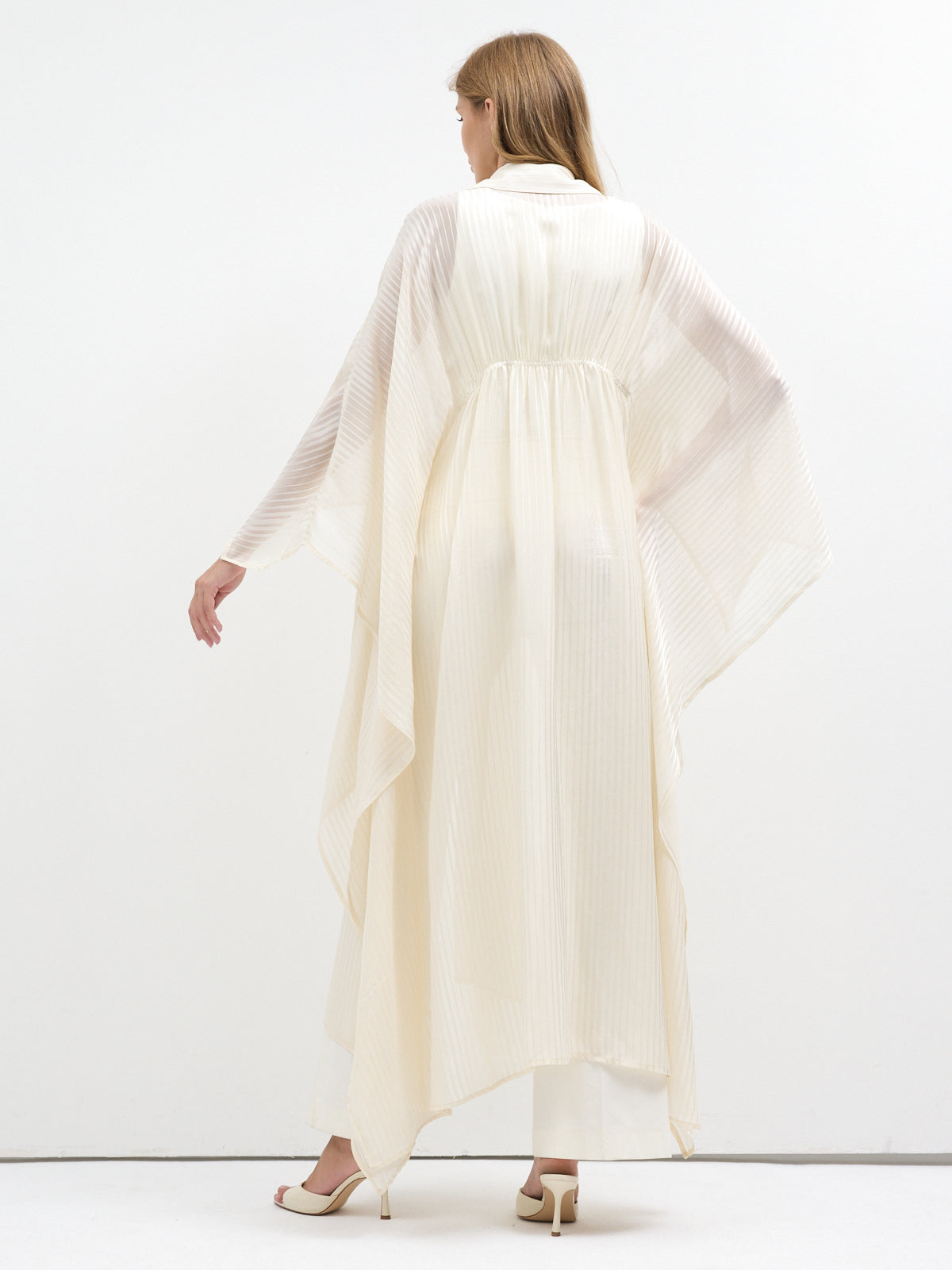Ecru Shirt Kaftan Dress