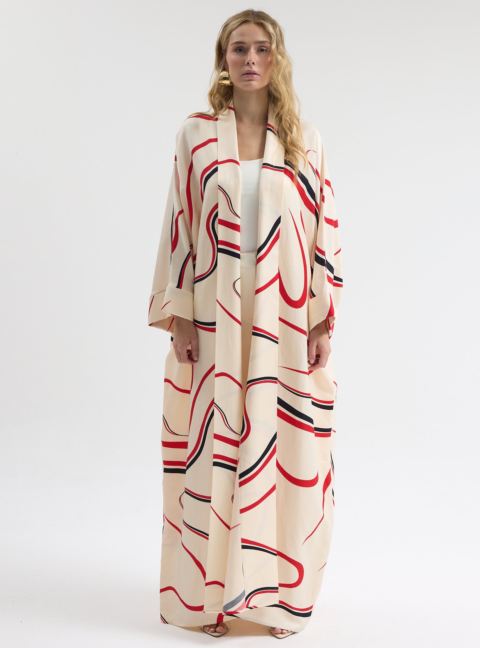 Abstract Wave Print Abaya