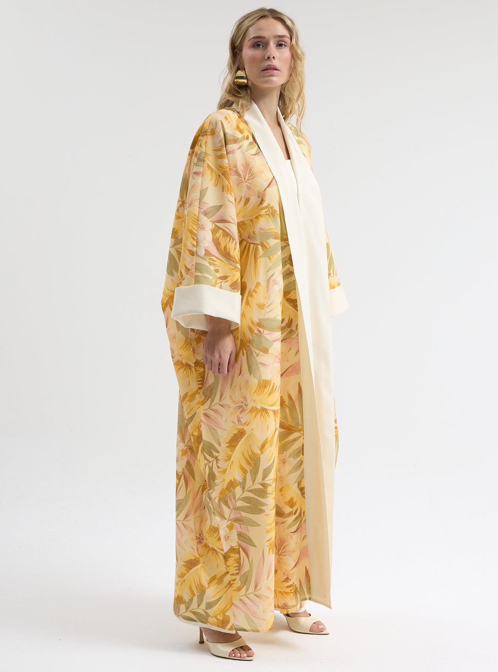 Yellow Print Abaya - Store WF
