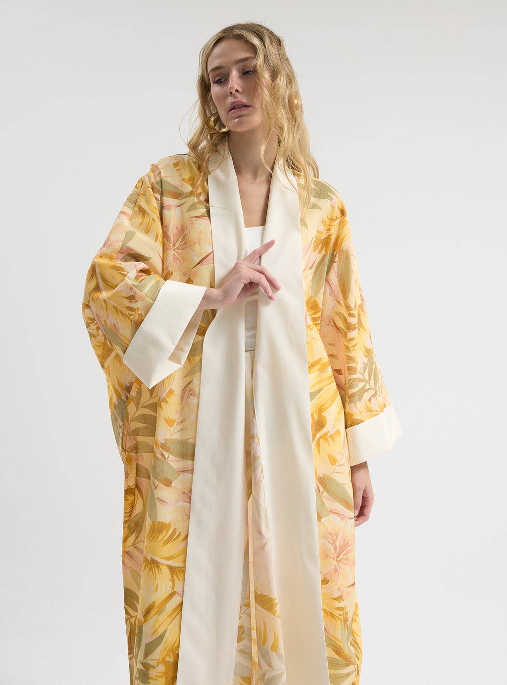 Yellow Print Abaya - Store WF