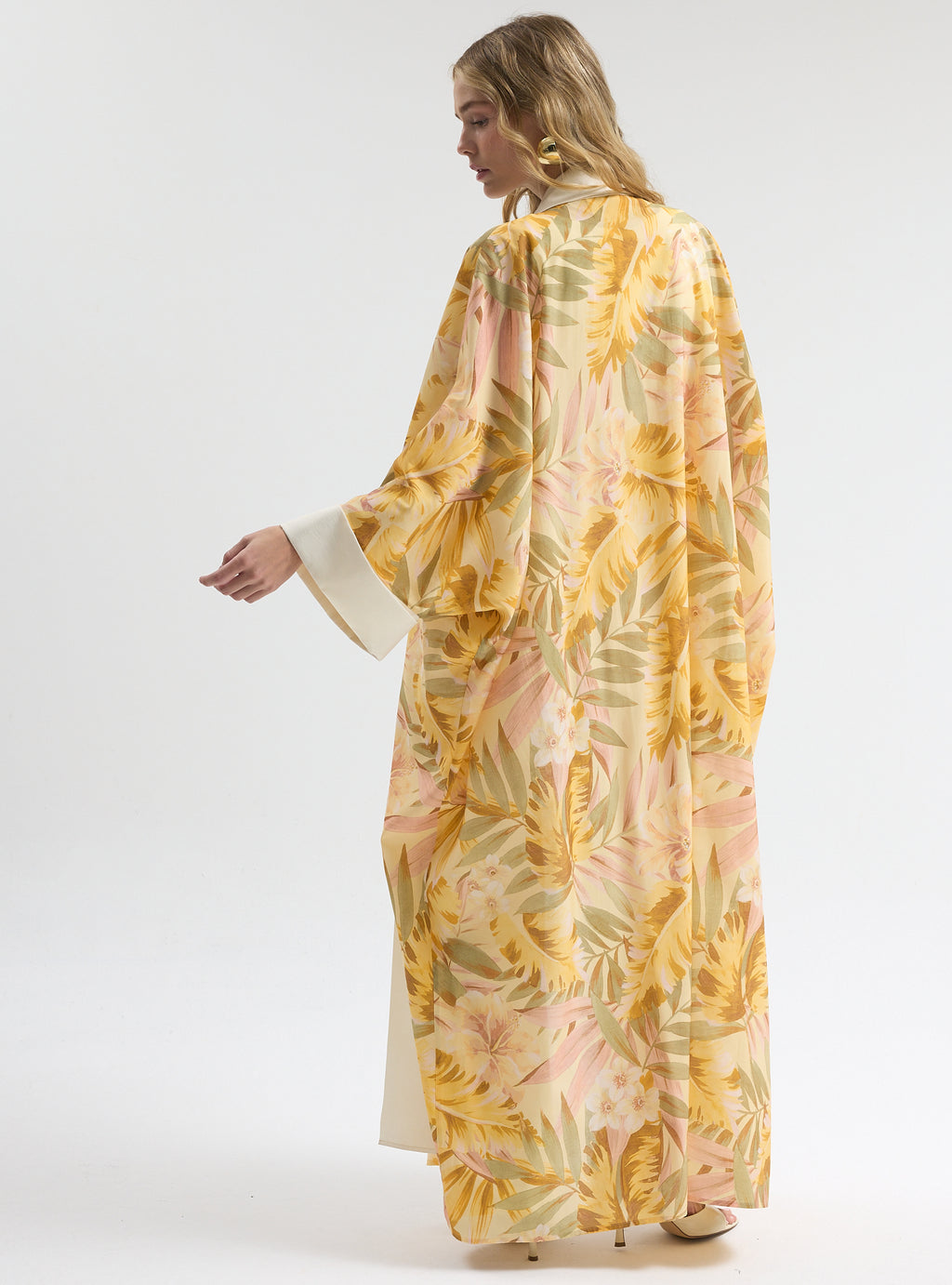 Yellow Print Abaya - Store WF