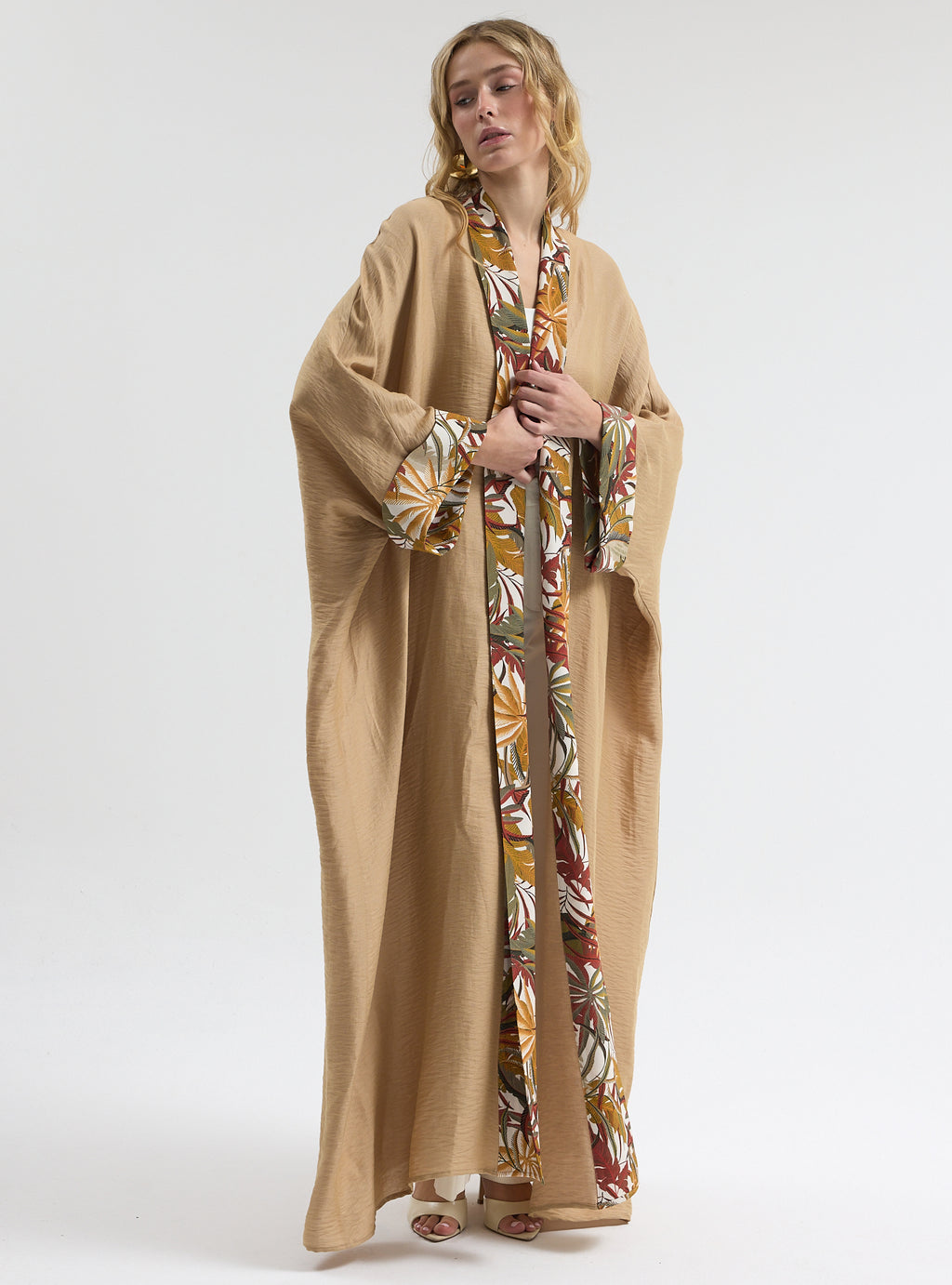 Linen Beige Abaya - Store WF