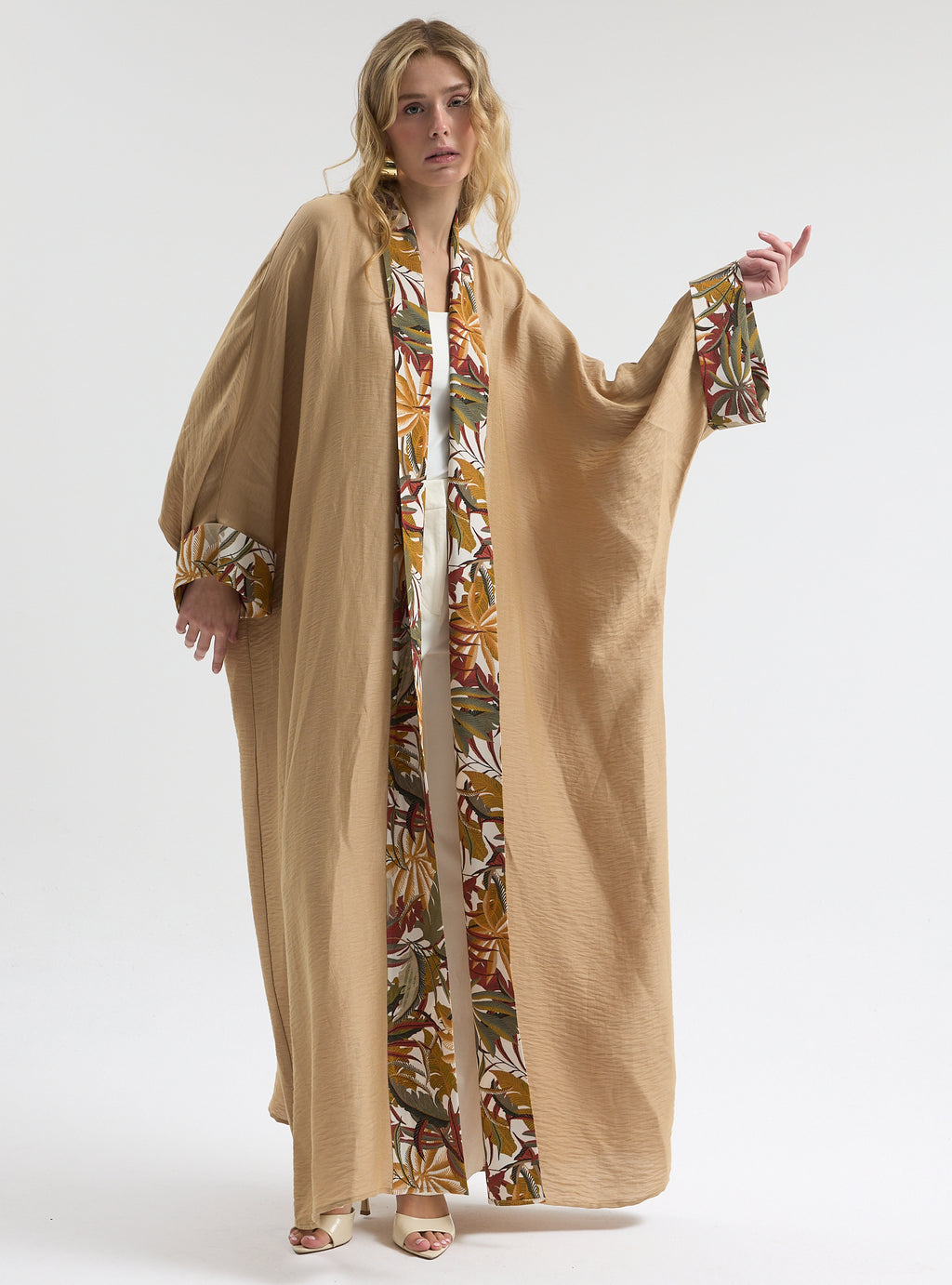 Linen Beige Abaya - Store WF