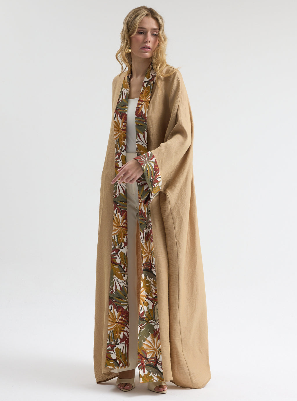 Linen Beige Abaya - Store WF