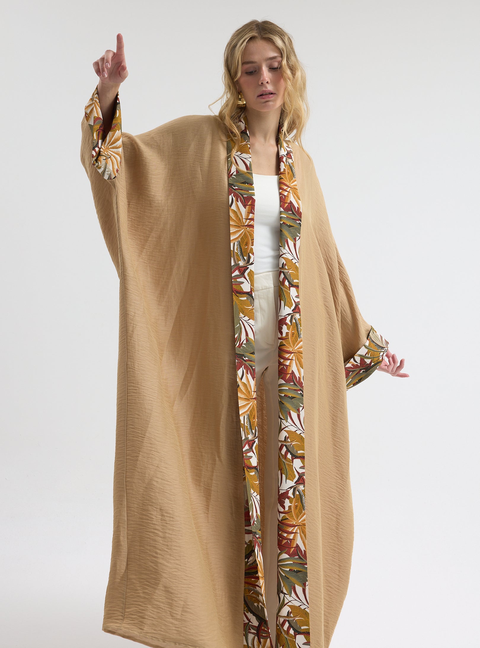 Linen Beige Abaya - Store WF