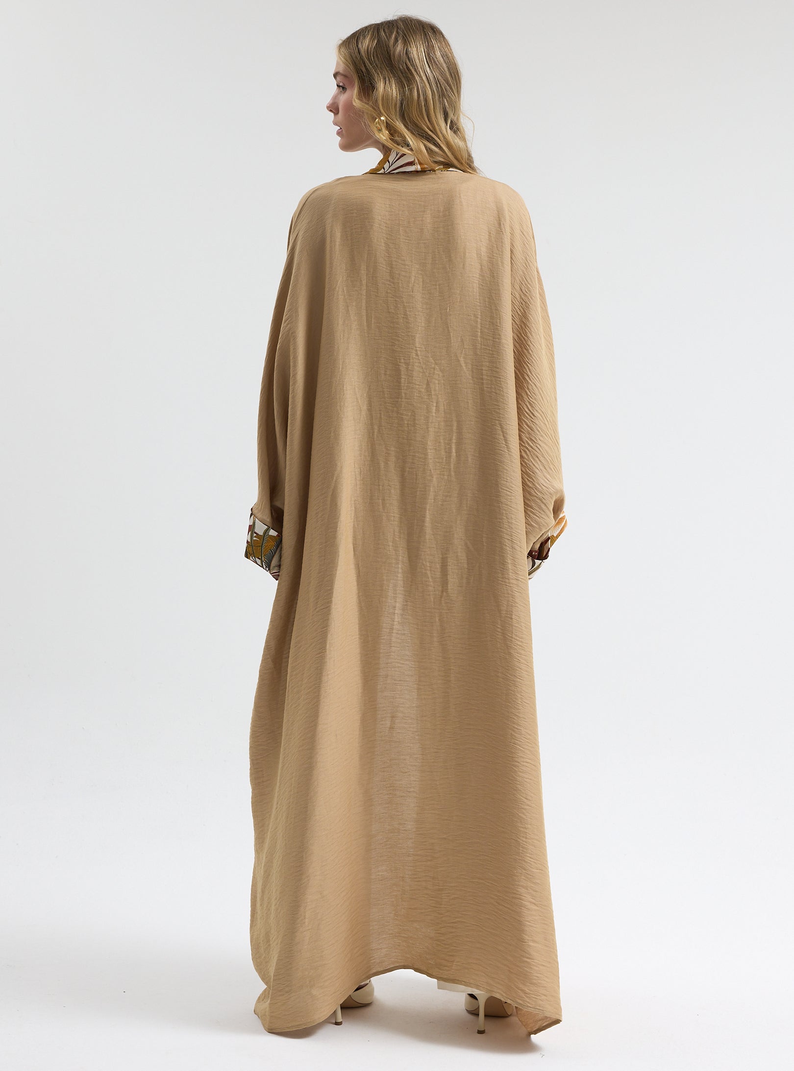Linen Beige Abaya - Store WF
