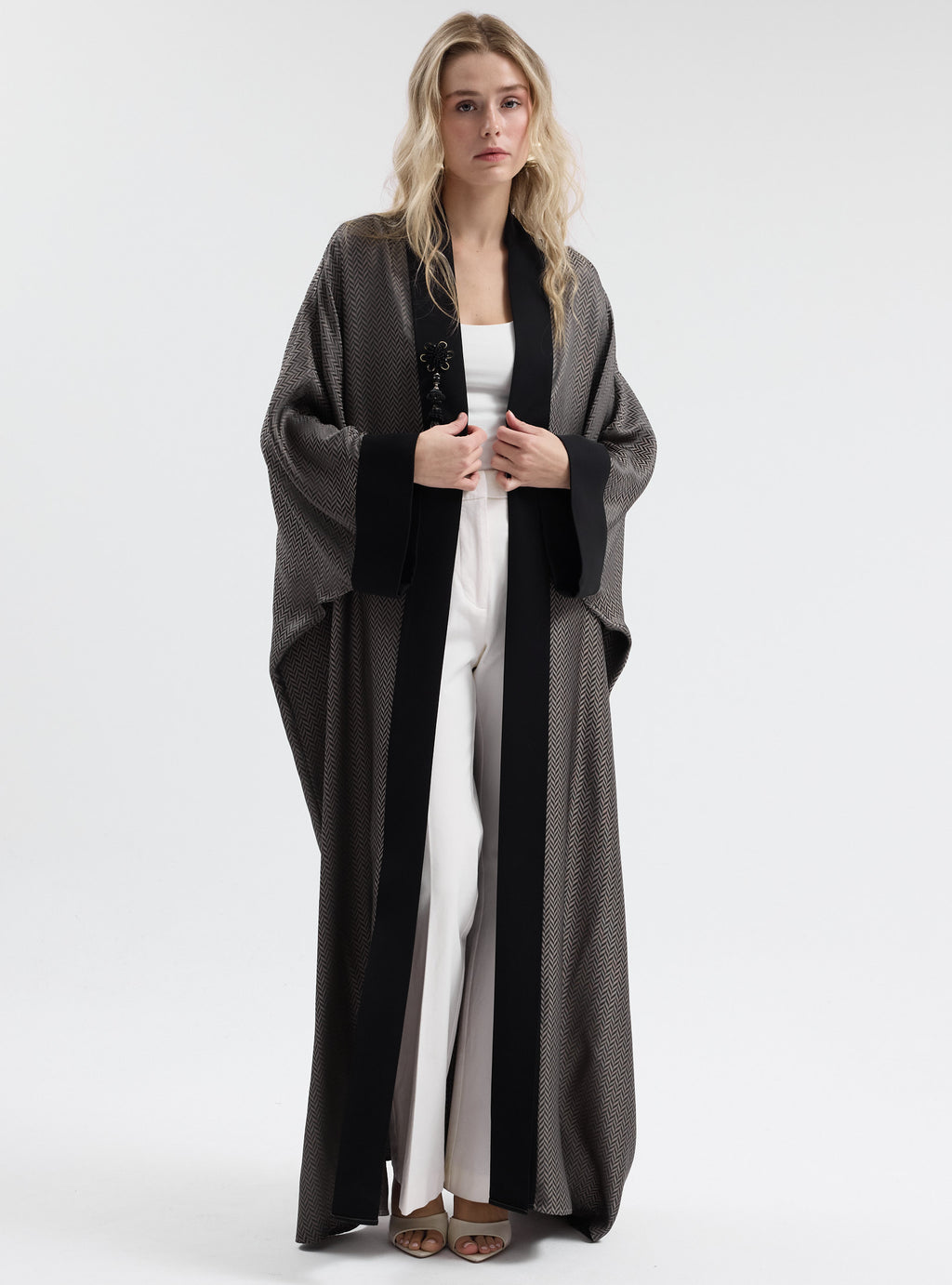 Modern Green ZigZag Print Abaya - Store WF