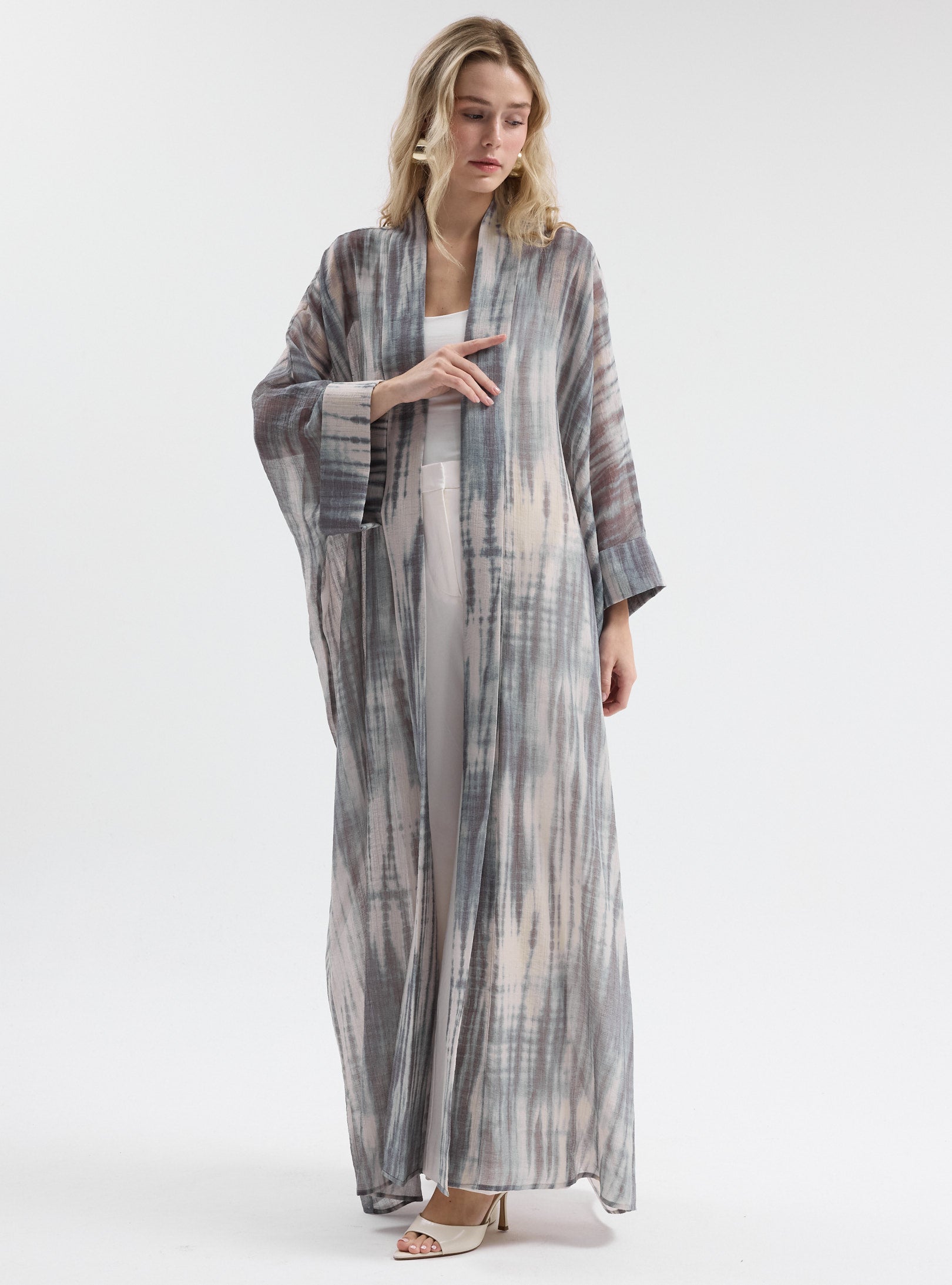 Abstract Ikat / Tie-Dye Effect Abaya - Store WF