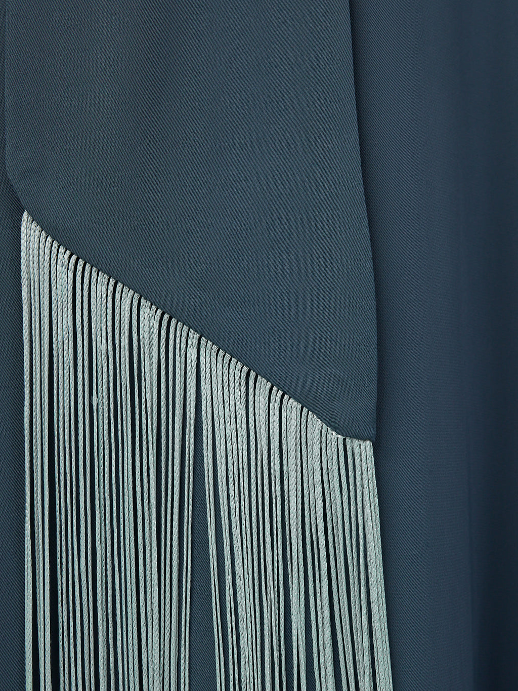 Mint Fringed Kaftan Dress With Tie Neck Detailed