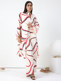 Linen Modern Stripe Kimono Trouser Set - Store WF