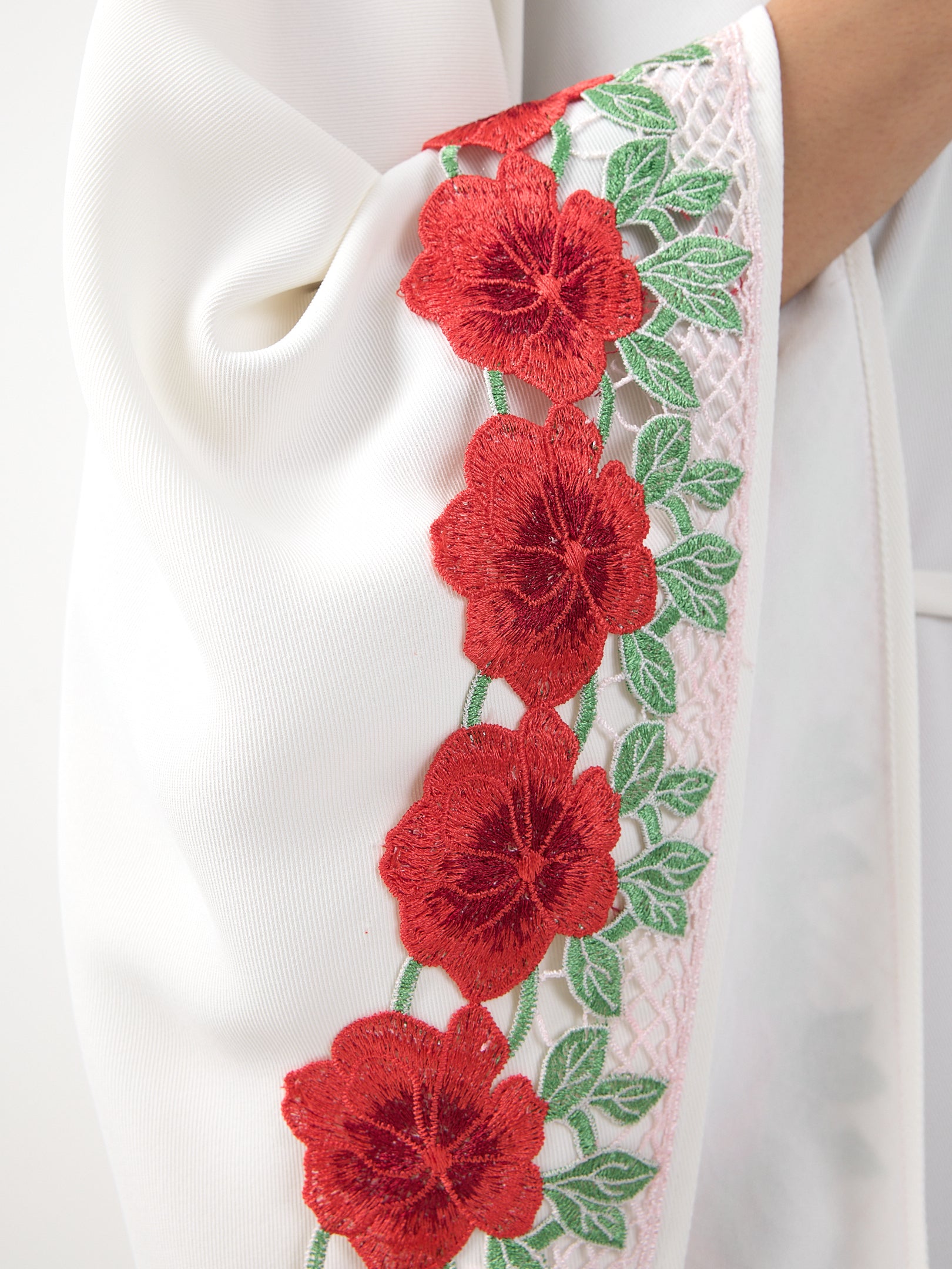 Rosé Bloom Embroidered Kaftan Dress
