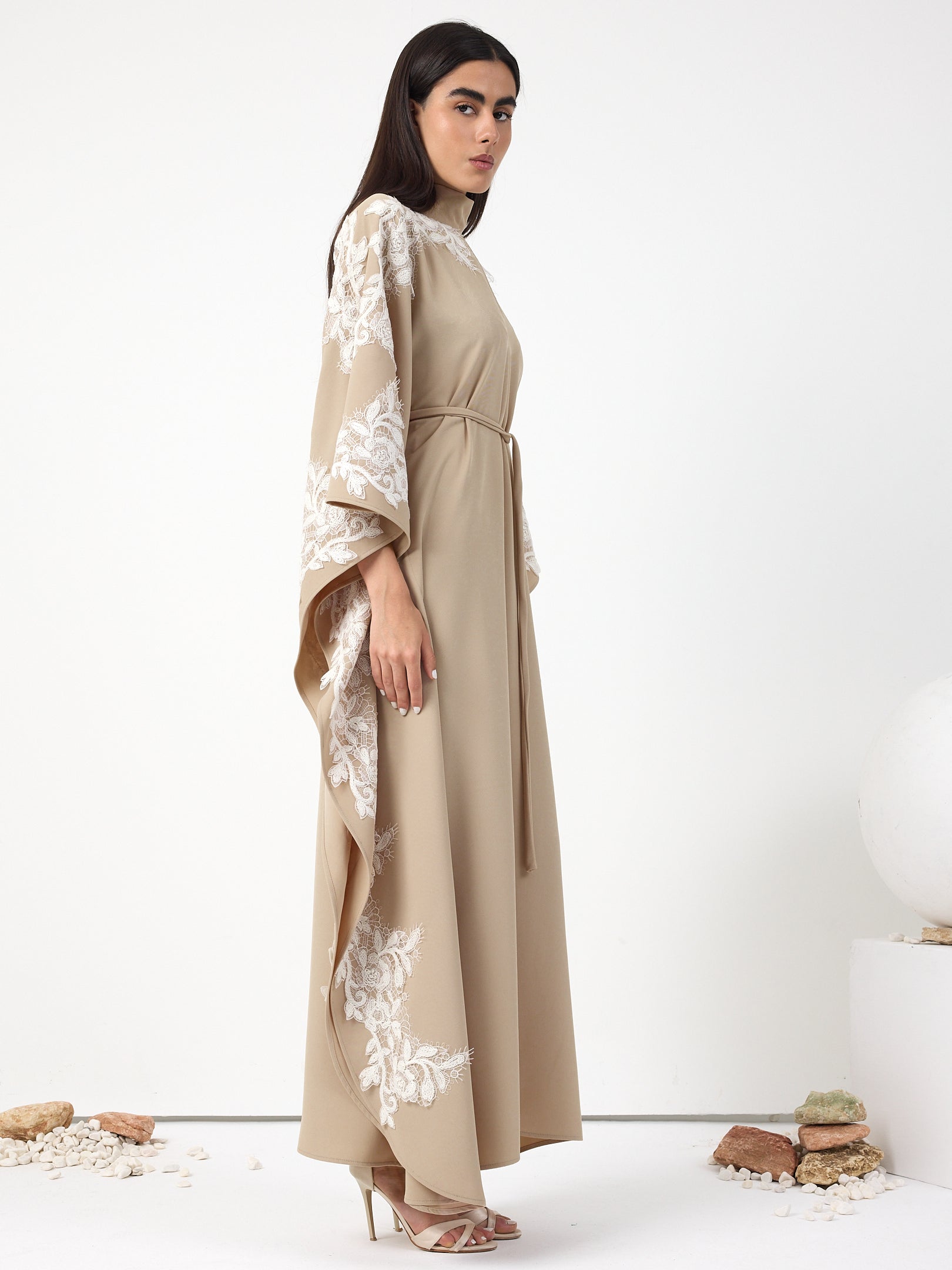 Lace Detail Kaftan Dress - Store WF