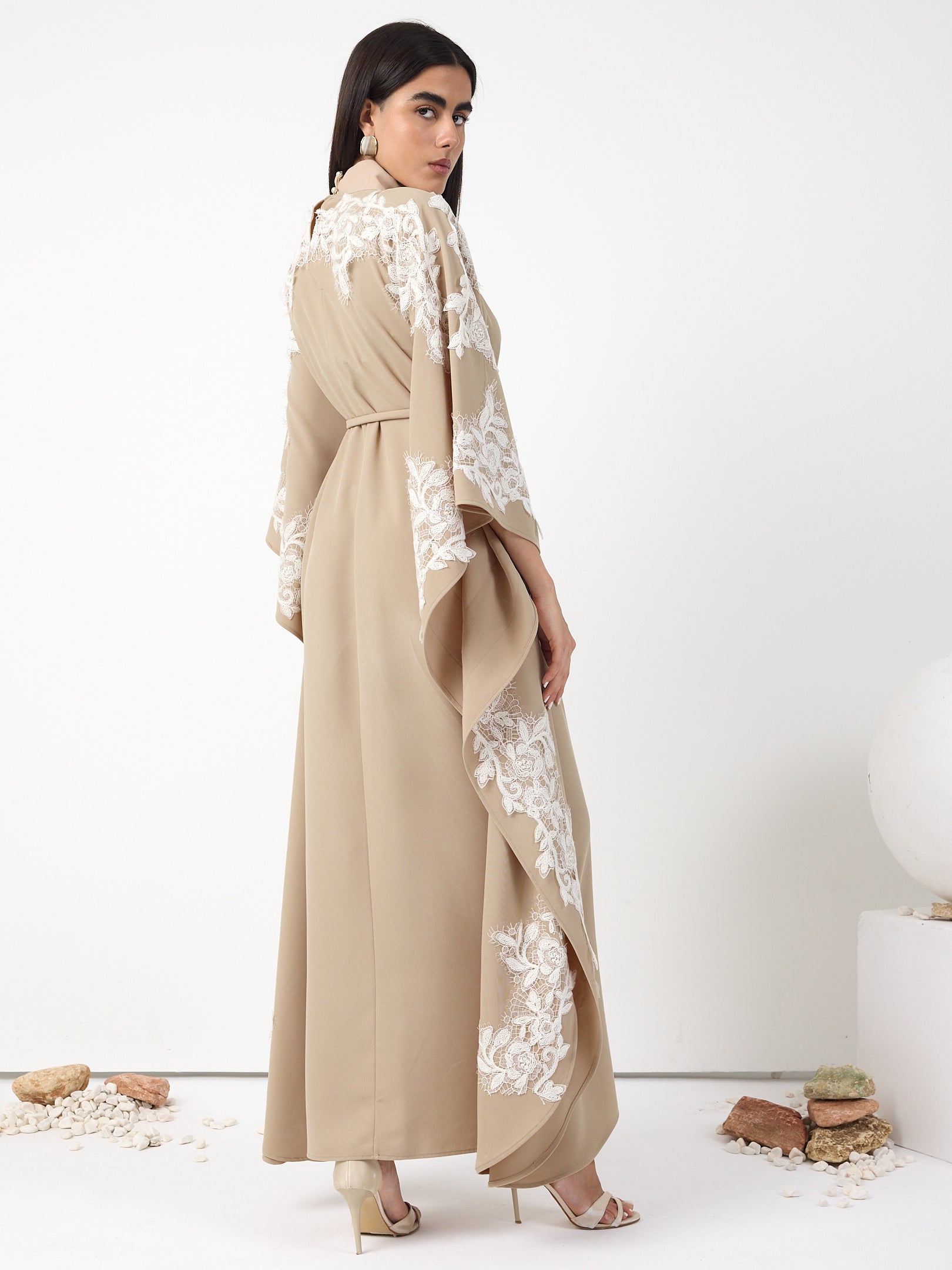 Lace Detail Kaftan Dress - Store WF