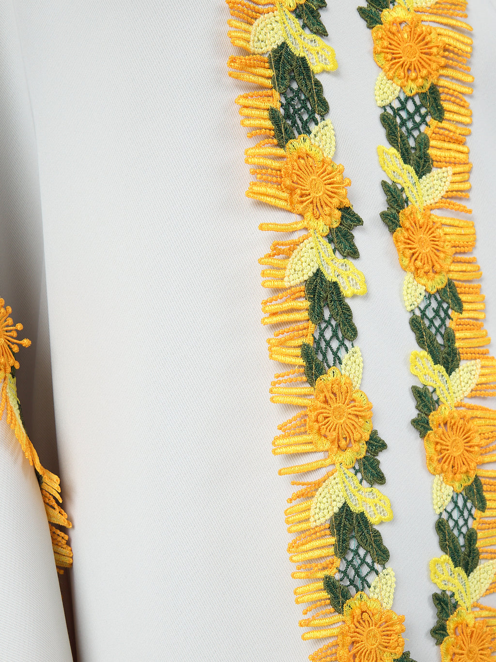 Yellow Lace Stripe Kaftan Dress