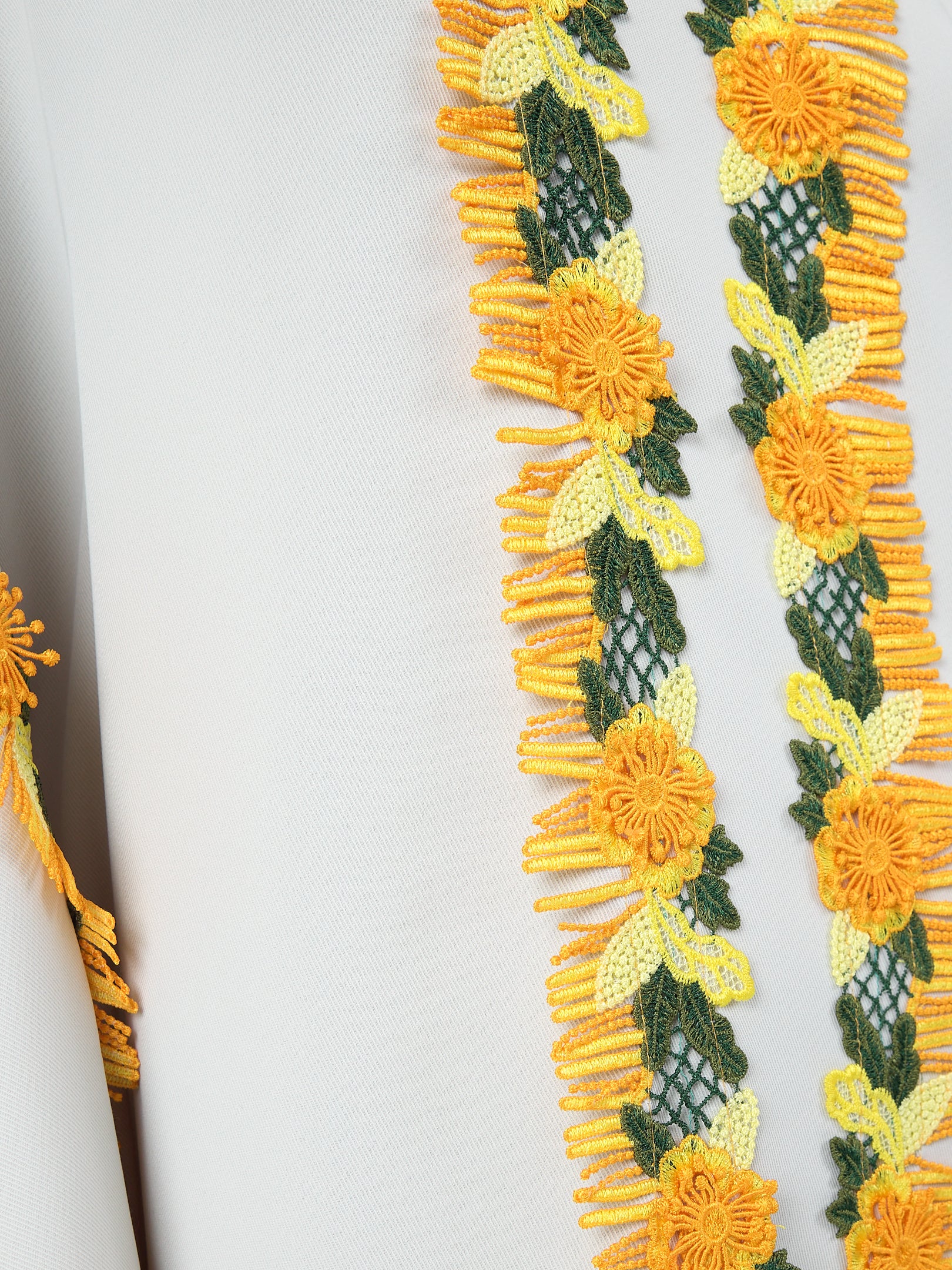 Yellow Lace Stripe Kaftan Dress