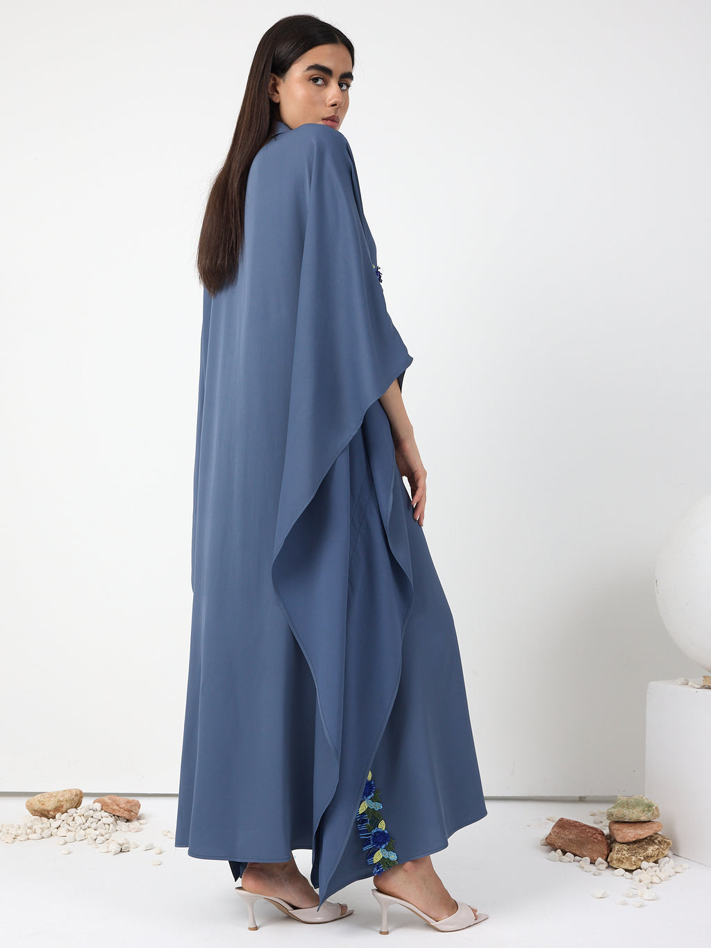 Luna Lace Trim Kaftan Dress