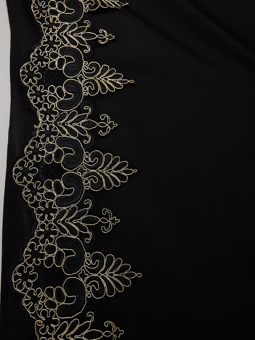 Black Gold Lace Detail Kaftan Dress - Store WF