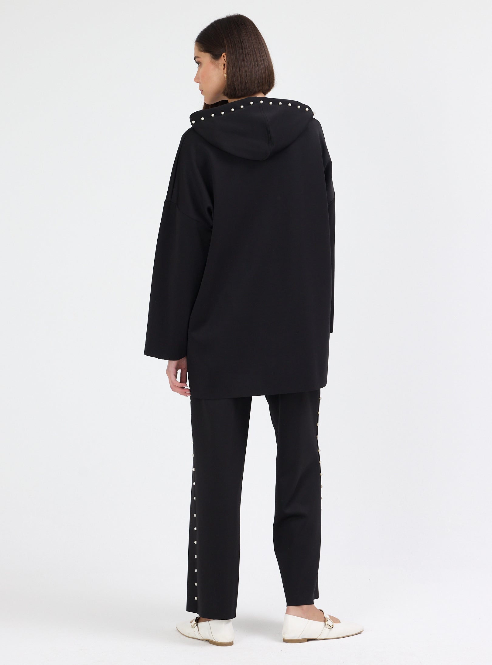 Black Pearl detailed Scuba Tracksuit Set - Store WF