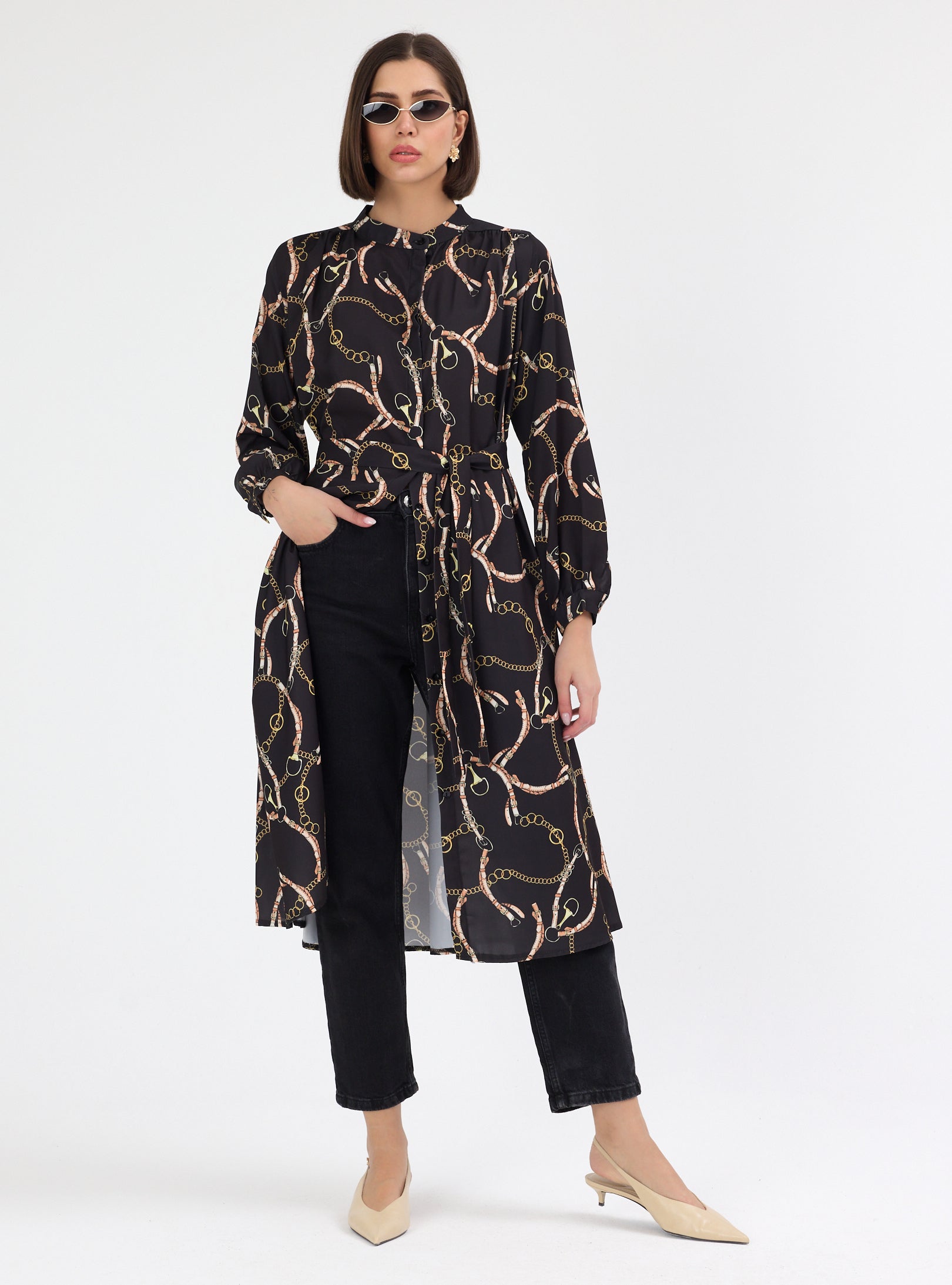 Chain print Shirt Tunic - Store WF