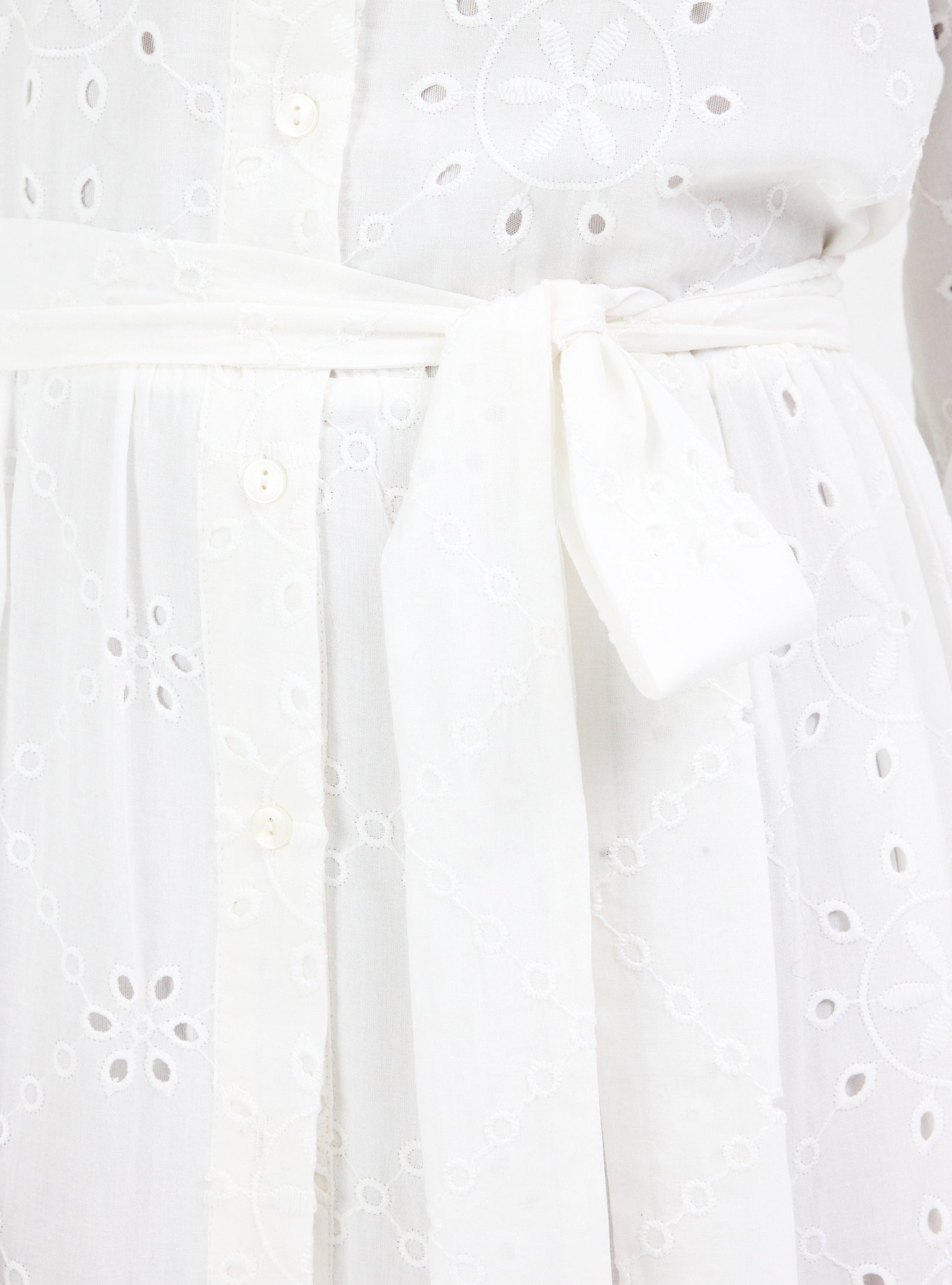 White Embroidered Cotton Maxi Dress - Store WF