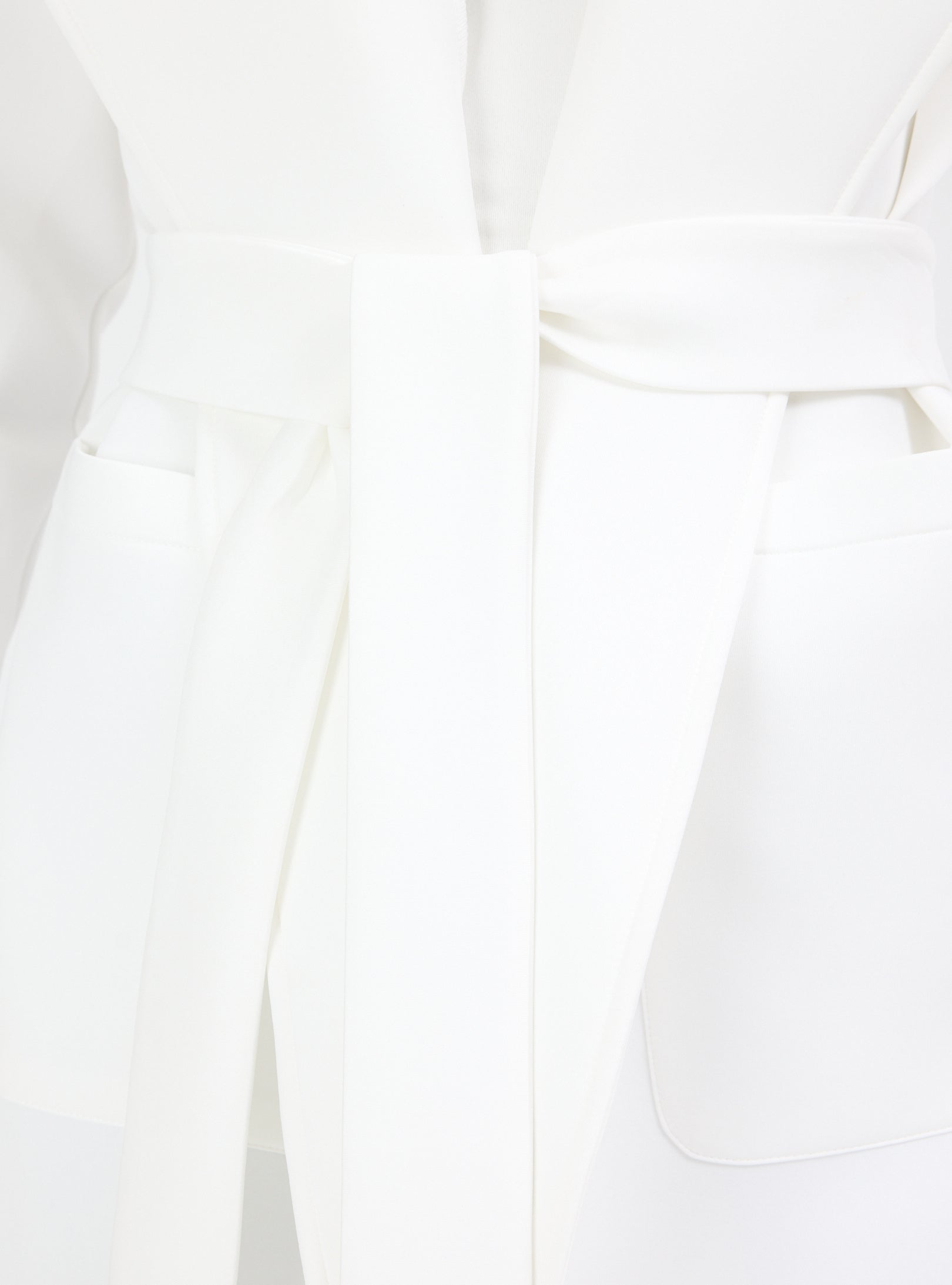 White Scuba Belted Jacket - Store WF
