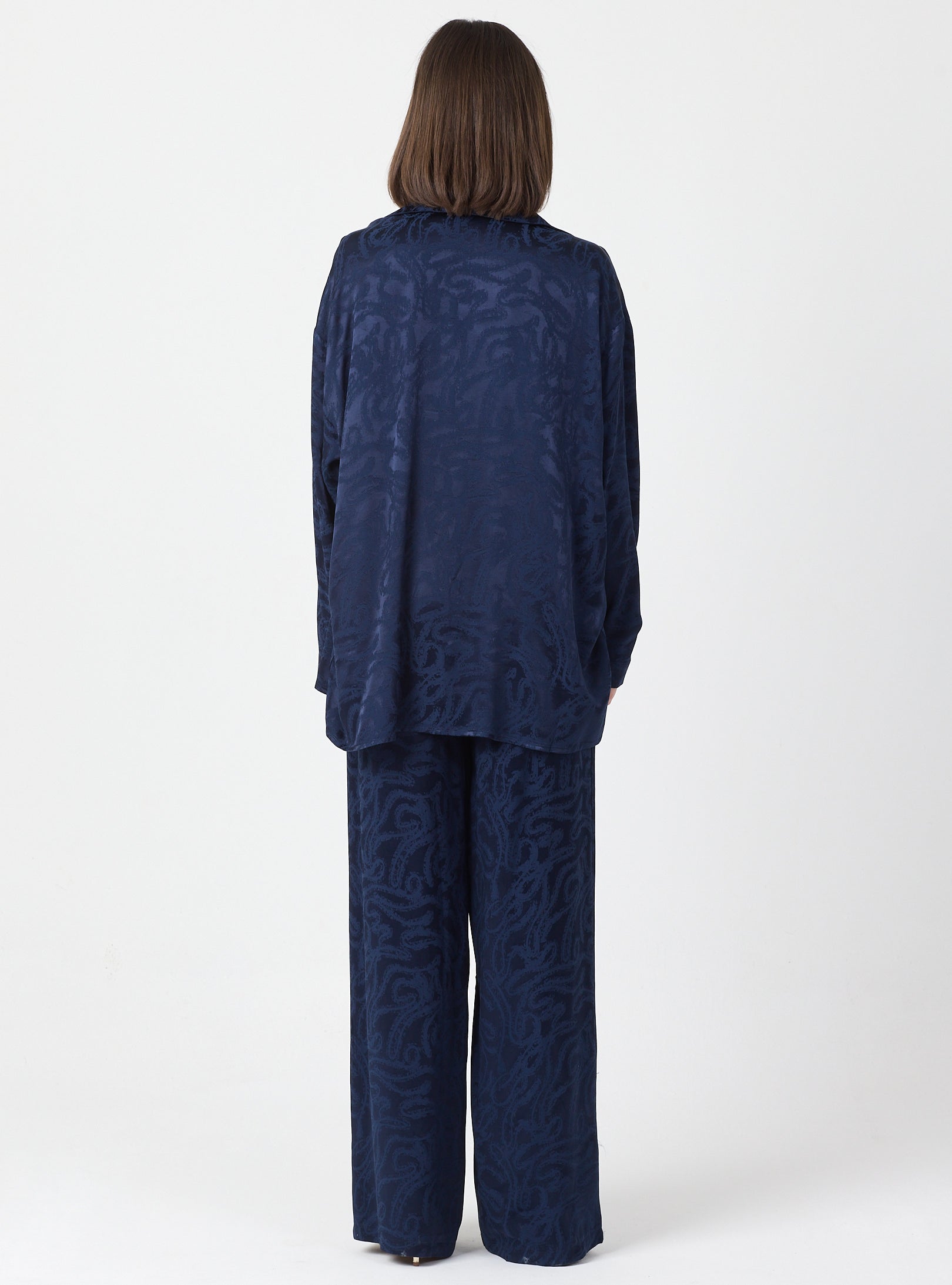 Relaxed Fit Shirt & Elastic Waist Pants Set - Store WF