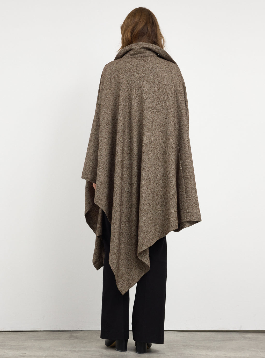 Brown Wool Cape Jacket - Store WF