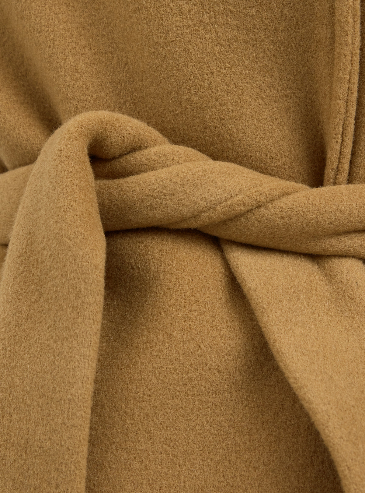 Camel Oversized Double-Breasted Wool Long Coat