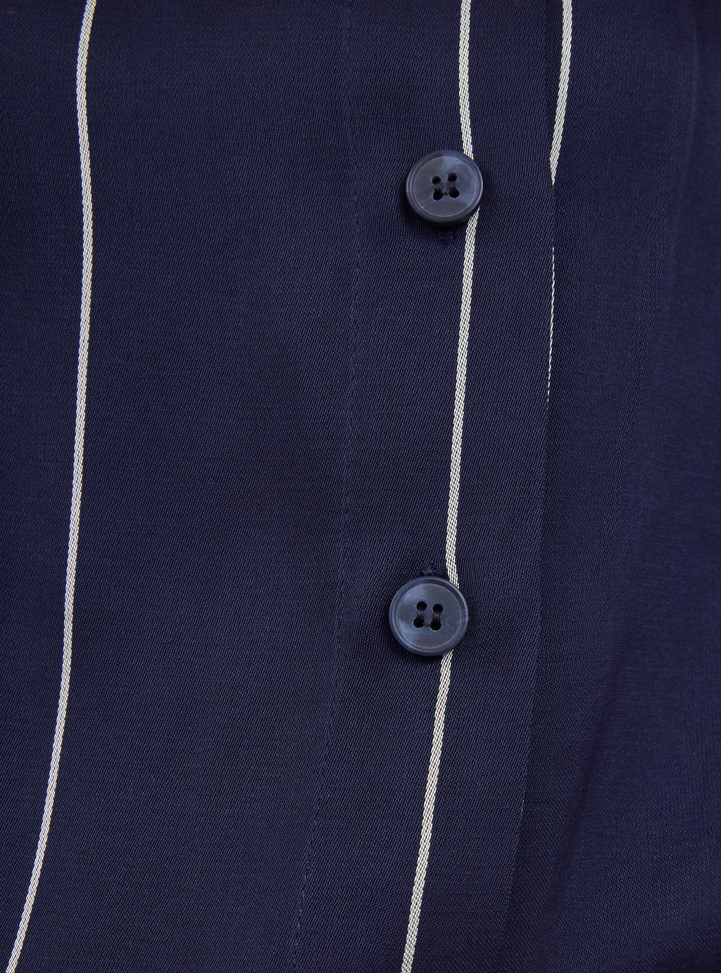 Navy Stripe Pleated Wide-Leg Trouser Shirt -Set
