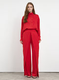 Textured Shirt & Wide-Leg Trousers Set